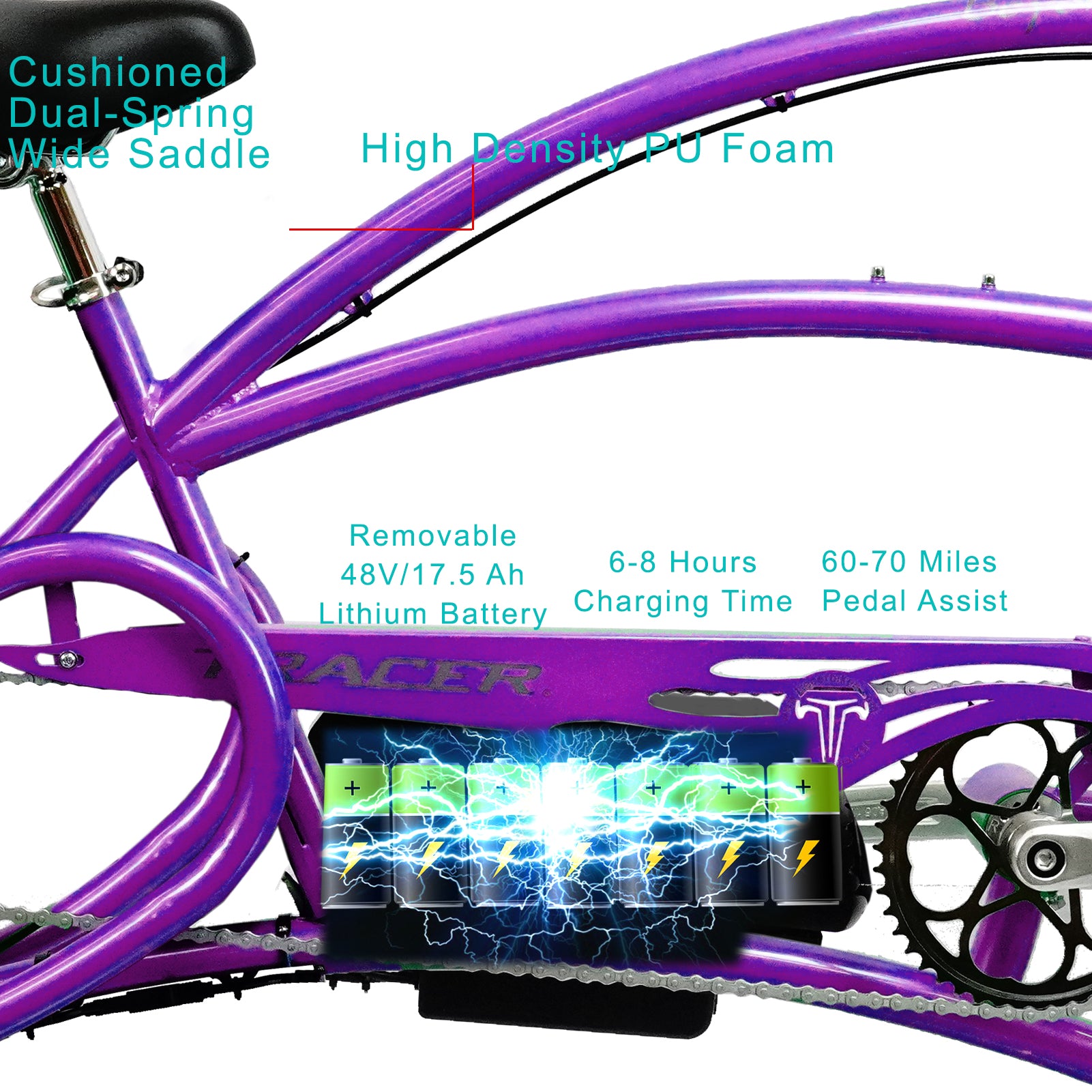 TRACER 26"Stretch E-BIKE 800W 48V
