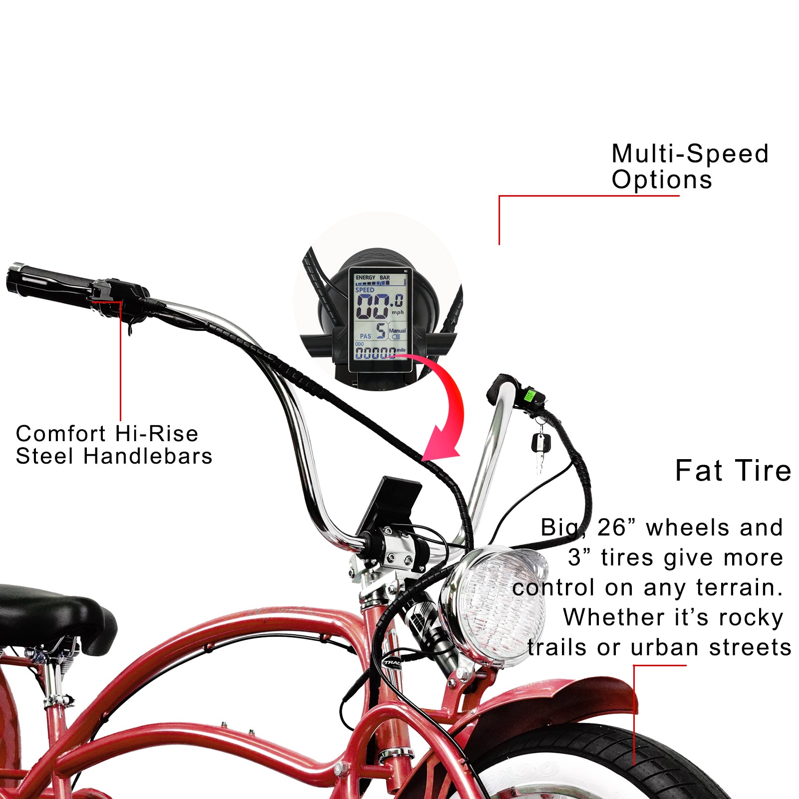 TRACER 26"Stretch E-BIKE 800W 48V