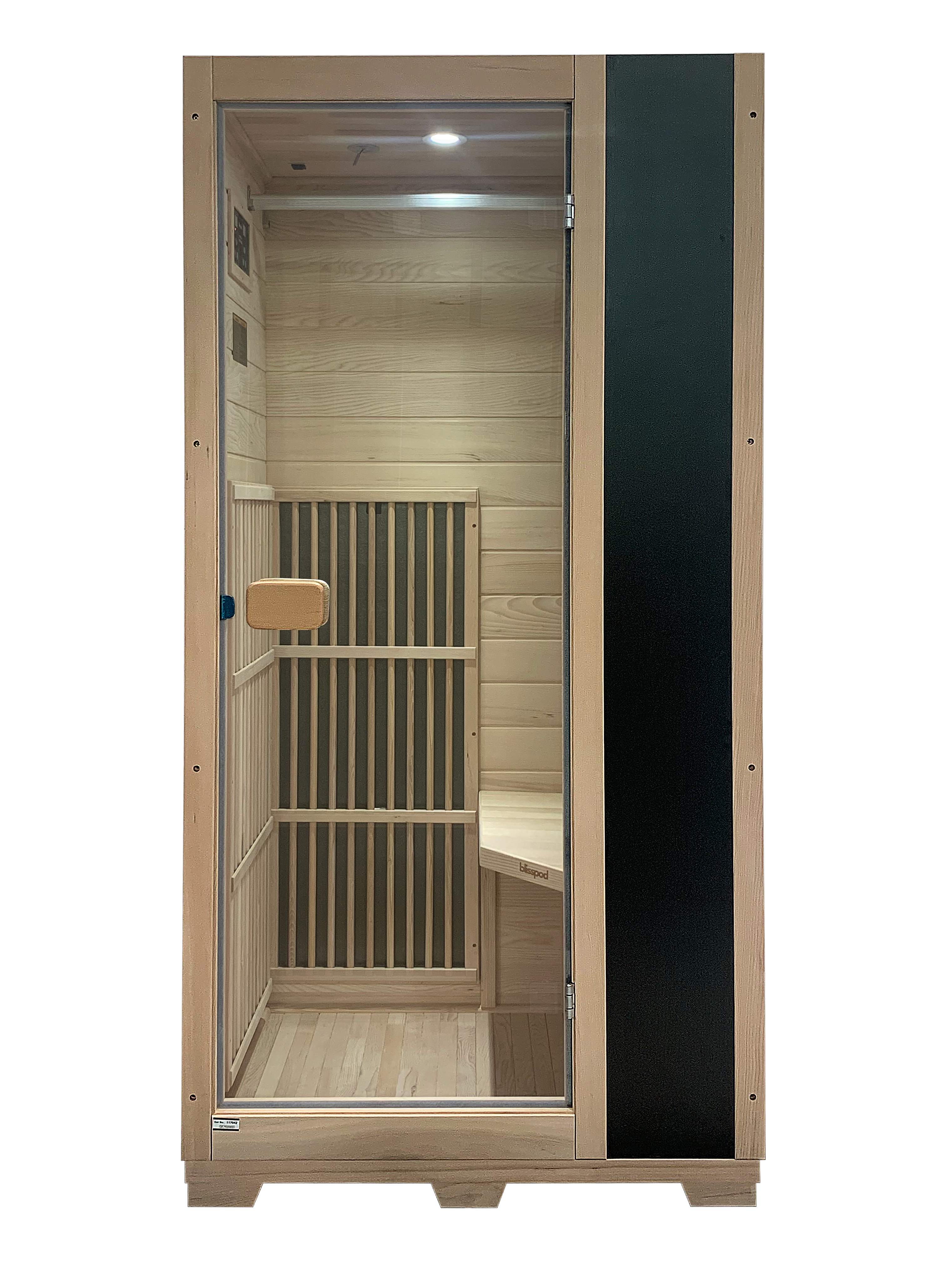 Blisspod | Vienna | Far Infrared Sauna | Canadian Hemlock Very Low EMF | 72.8"H x 35.4"W x 25.6"D | 1 Person - Energize Trek