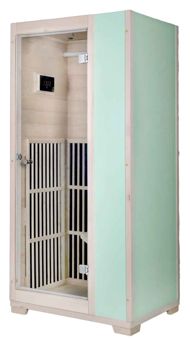 Blisspod | Vienna | Far Infrared Sauna | Canadian Hemlock Very Low EMF | 72.8"H x 35.4"W x 25.6"D | 1 Person - Energize Trek