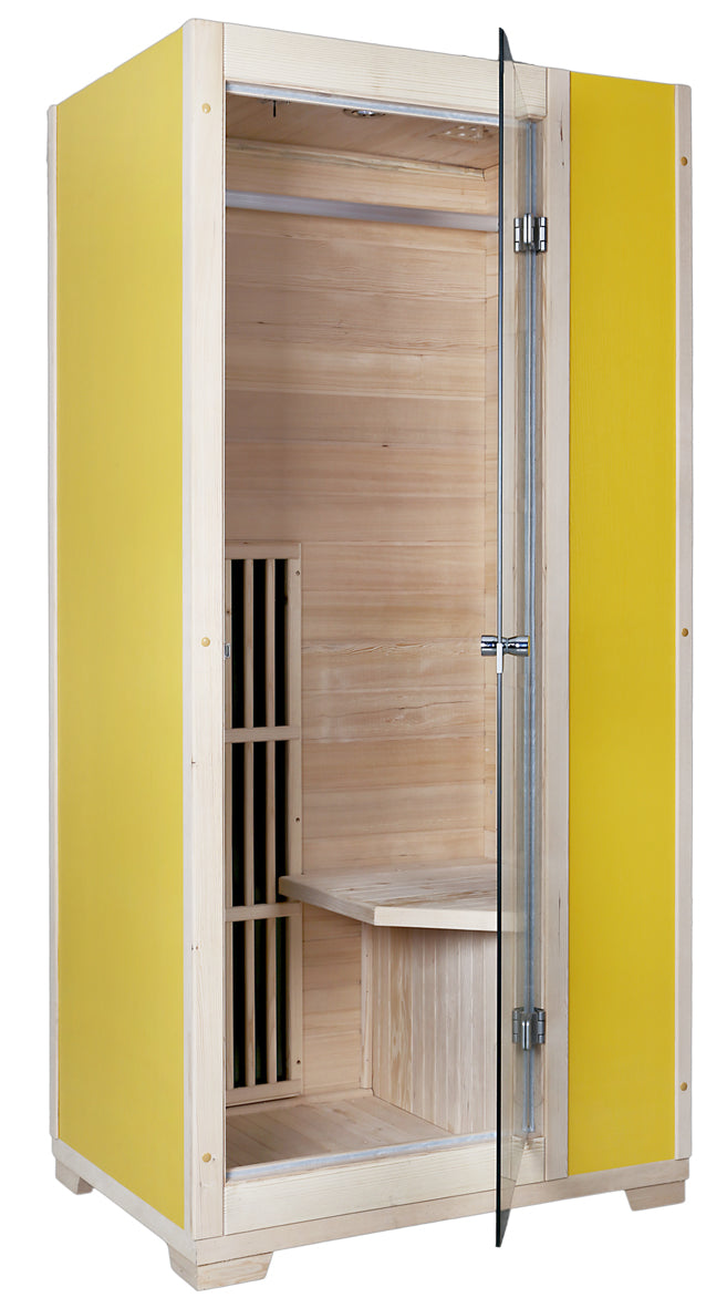 Blisspod | Vienna | Far Infrared Sauna | Canadian Hemlock Very Low EMF | 72.8"H x 35.4"W x 25.6"D | 1 Person - Energize Trek