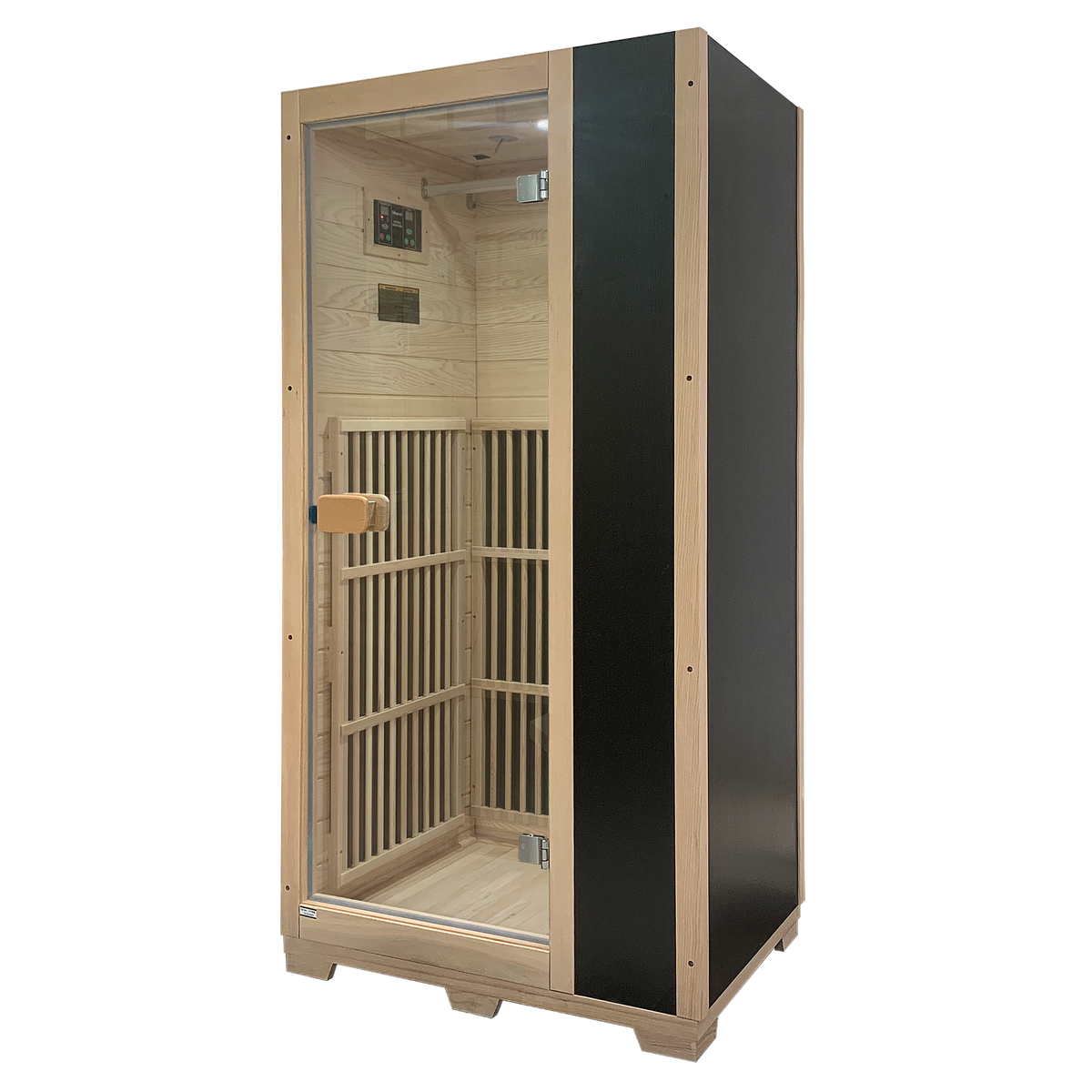 Blisspod | Vienna | Far Infrared Sauna | Canadian Hemlock Very Low EMF | 72.8"H x 35.4"W x 25.6"D | 1 Person - Energize Trek