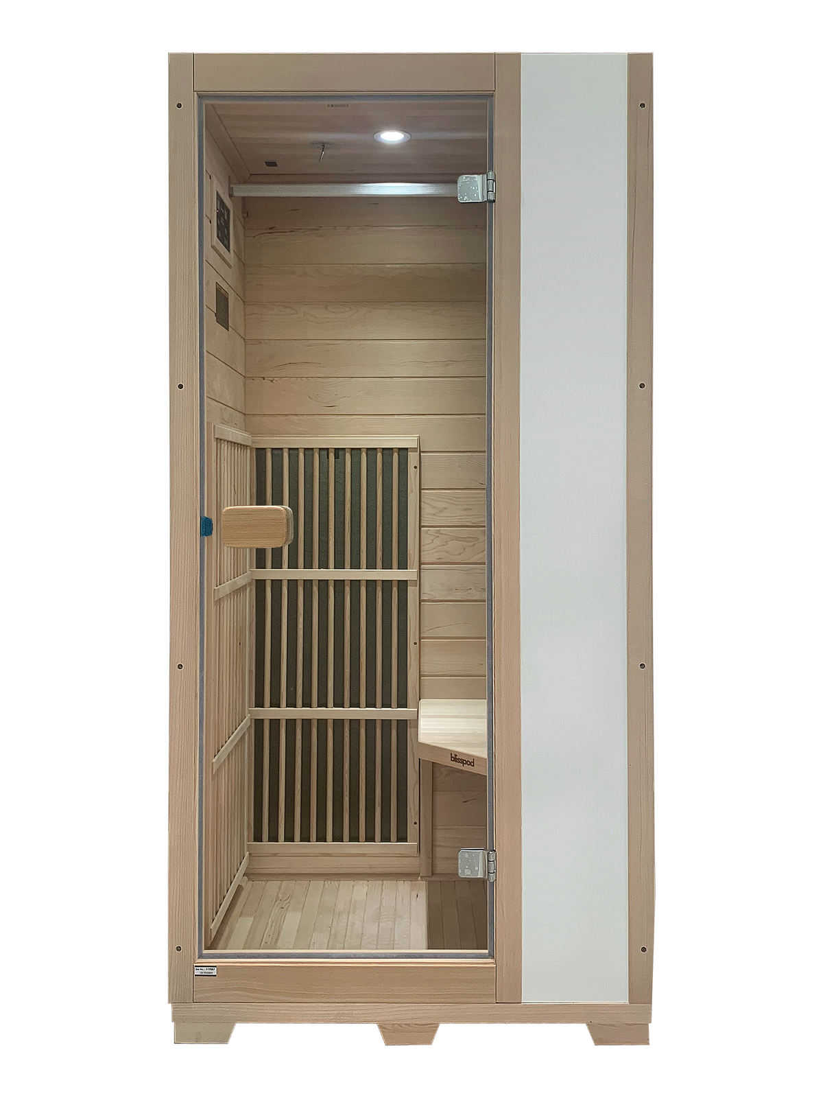 Blisspod | Vienna | Far Infrared Sauna | Canadian Hemlock Very Low EMF | 72.8"H x 35.4"W x 25.6"D | 1 Person - Energize Trek