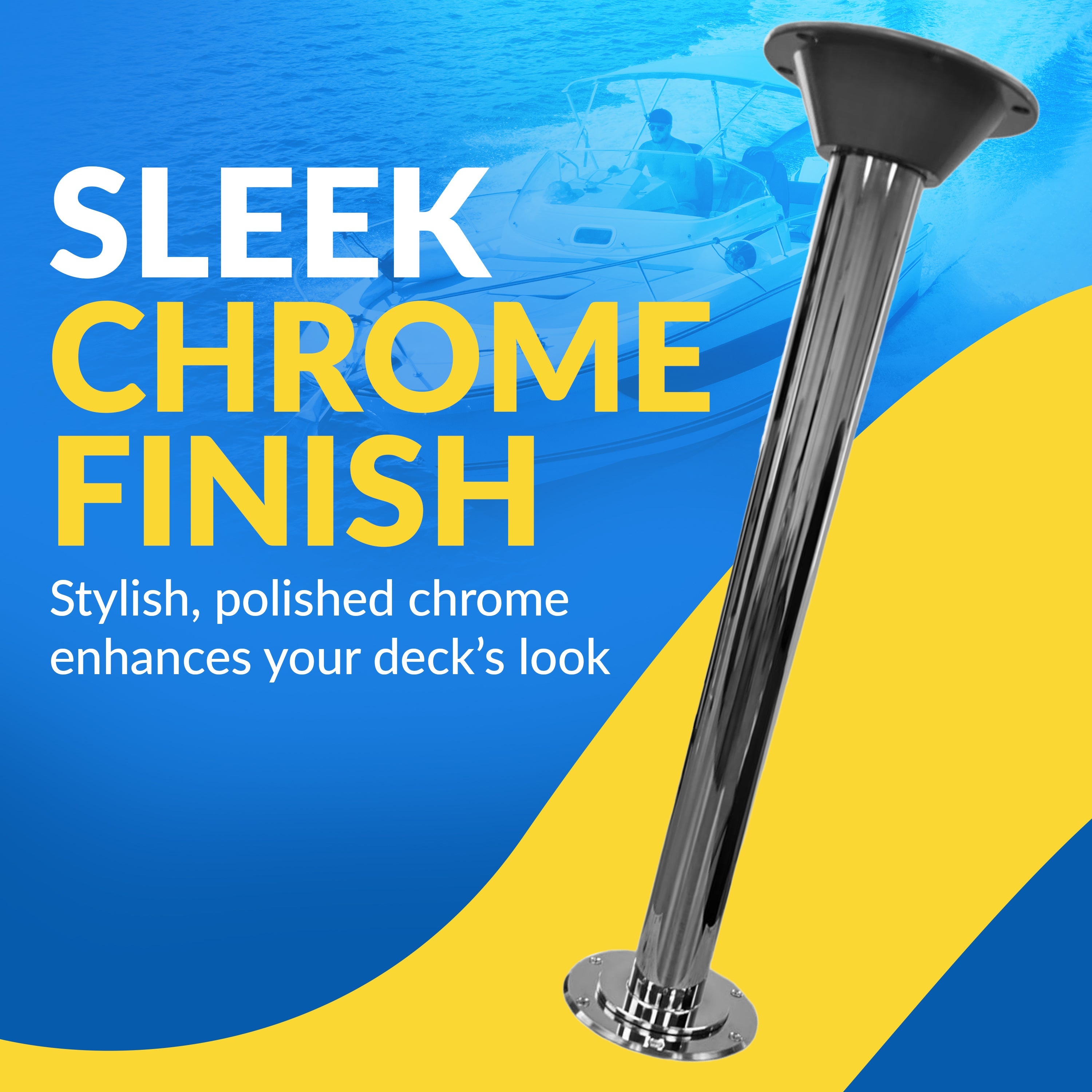 Boat Table Set - 6" Flush Mount Floor Plate / Anti Wobble (6 colors) - Energize Trek