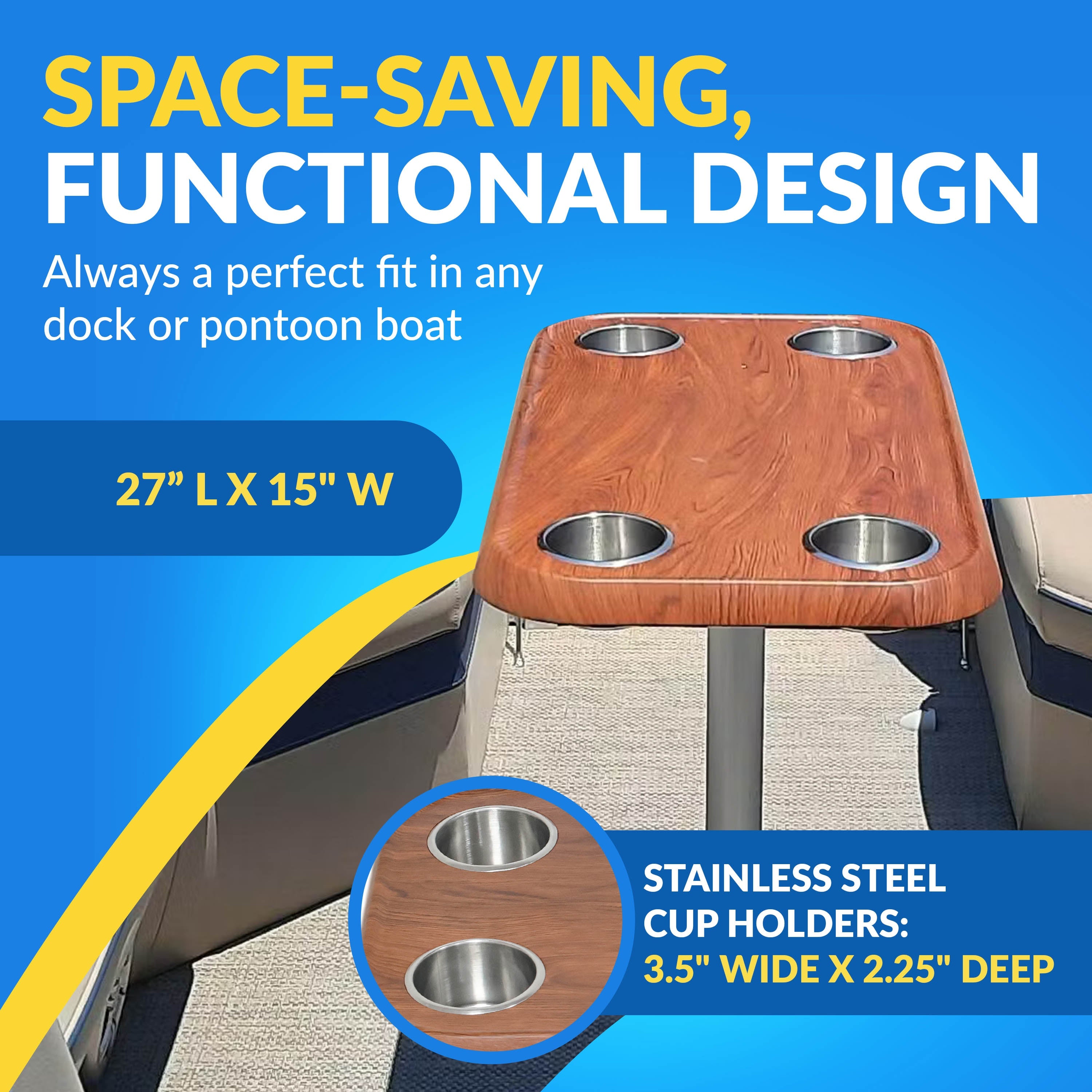 Boat Table Tops for Pontoons, Cabin Cruisers & Boats | Waterproof Replacement Table Top (6 colors): - Energize Trek