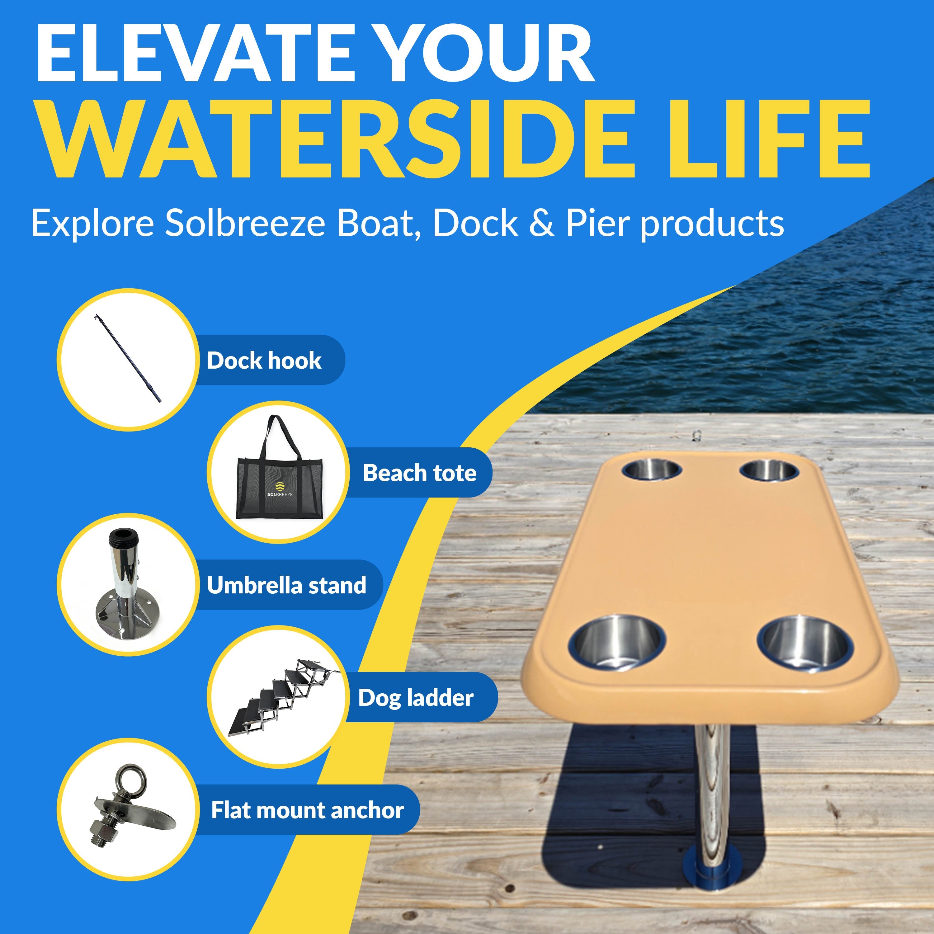 Boat Table Tops for Pontoons, Cabin Cruisers & Boats | Waterproof Replacement Table Top (6 colors): - Energize Trek