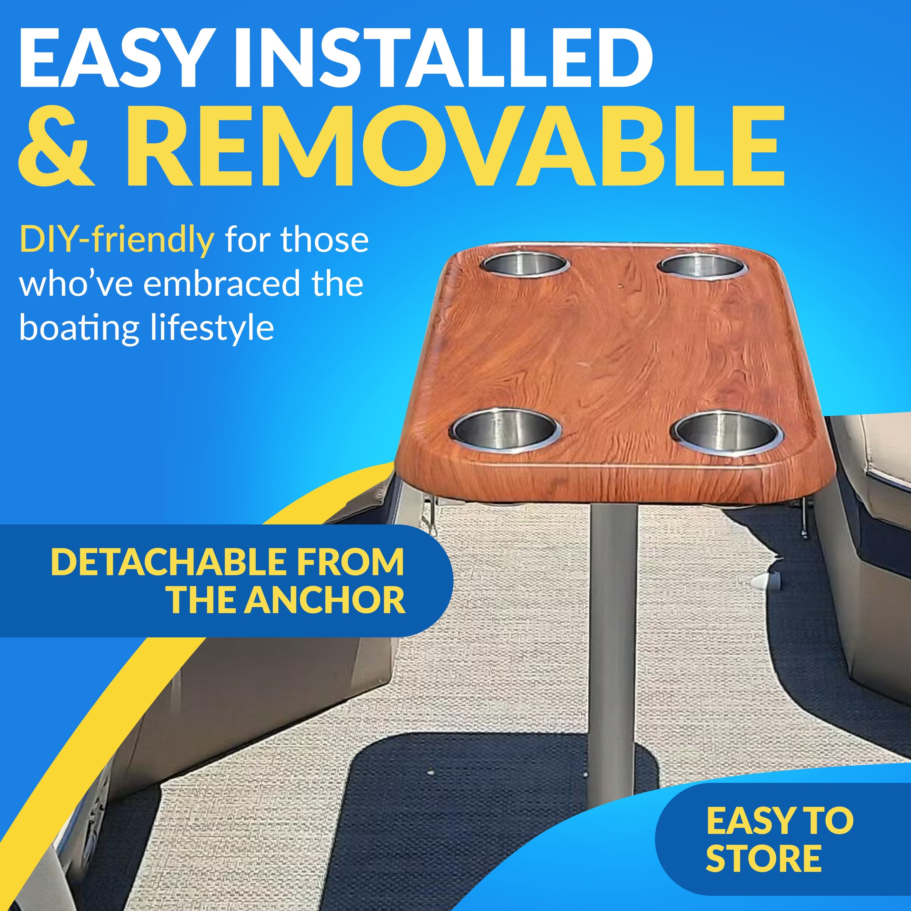 Boat Table Tops for Pontoons, Cabin Cruisers & Boats | Waterproof Replacement Table Top (6 colors): - Energize Trek