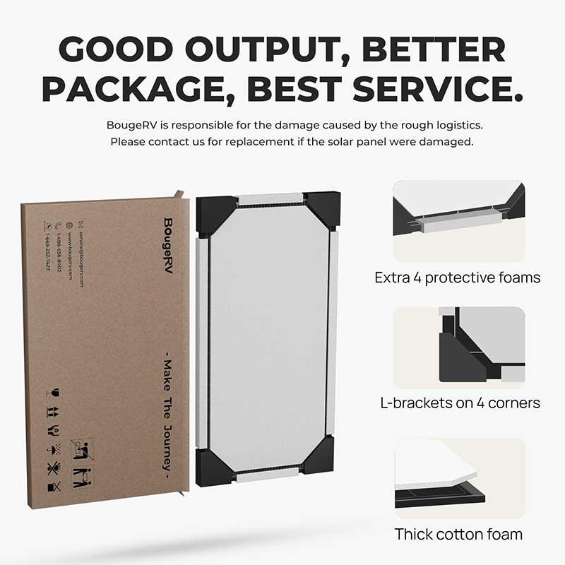 BougeRV 200 Watt Rigid Bifacial 10BB Mono Solar Panel - Energize Trek