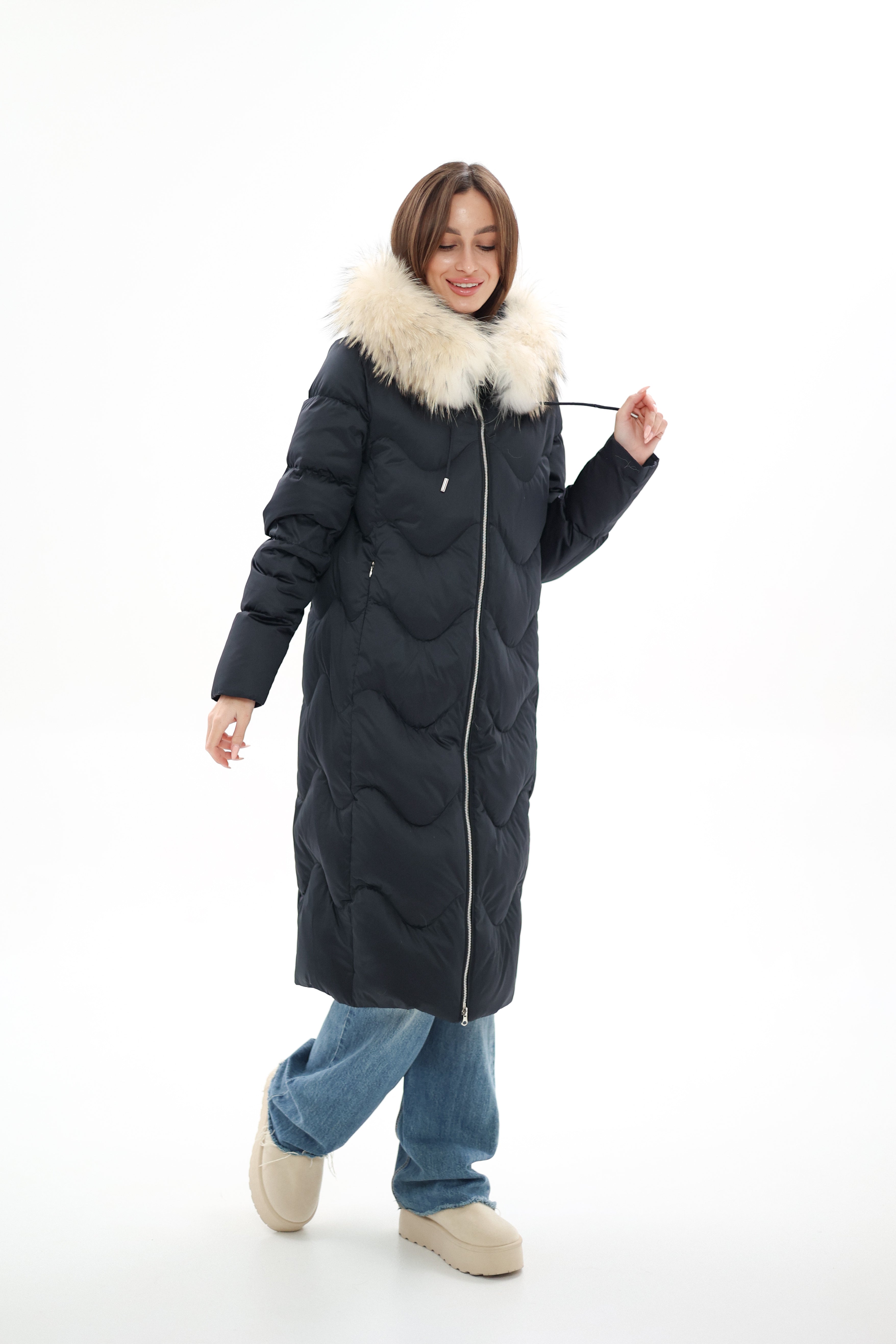 Genuine Fur Trim Down Fill Coat - Energize Trek