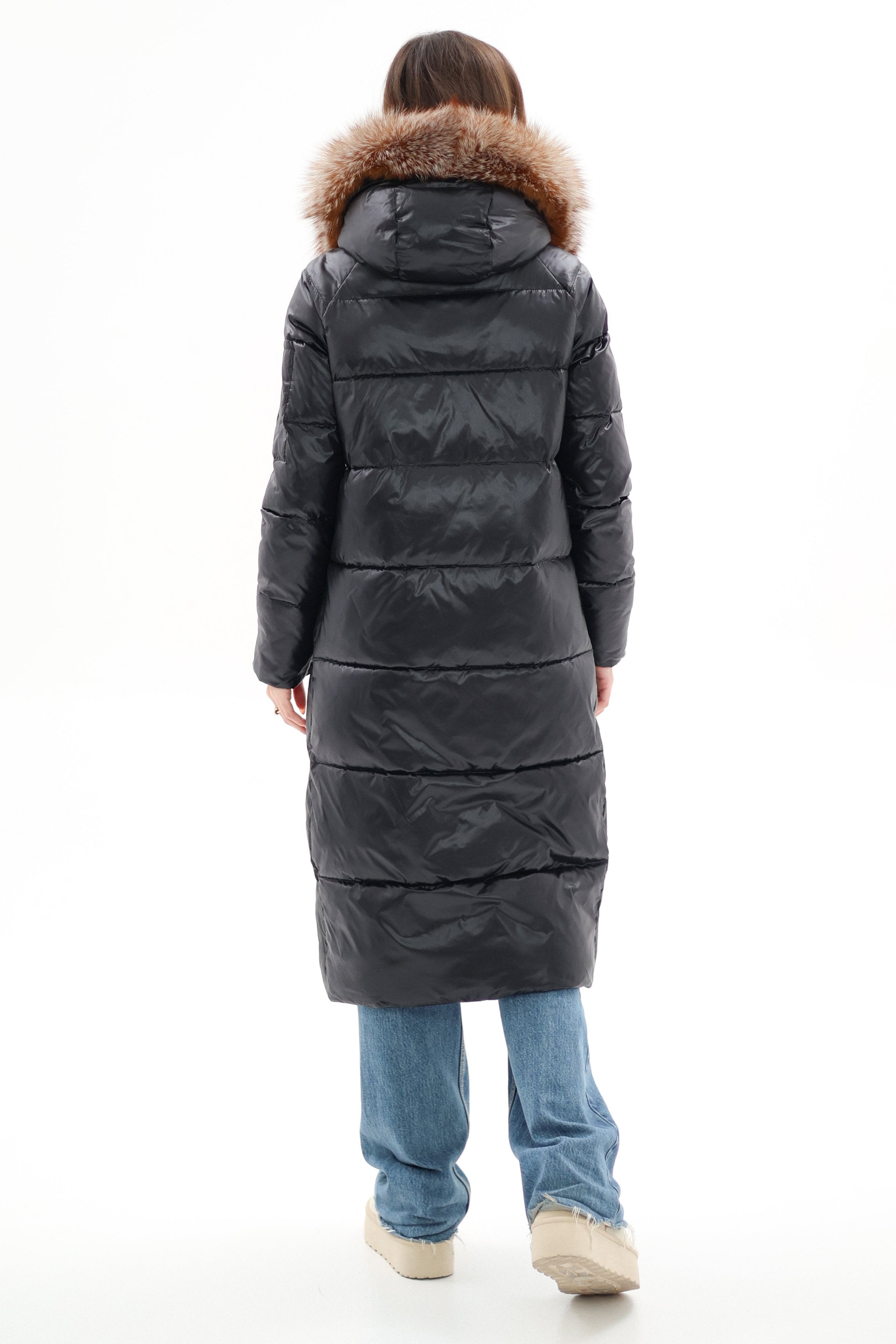Genuine Silver Fox Fur Alternative Down Fill Coat - Energize Trek