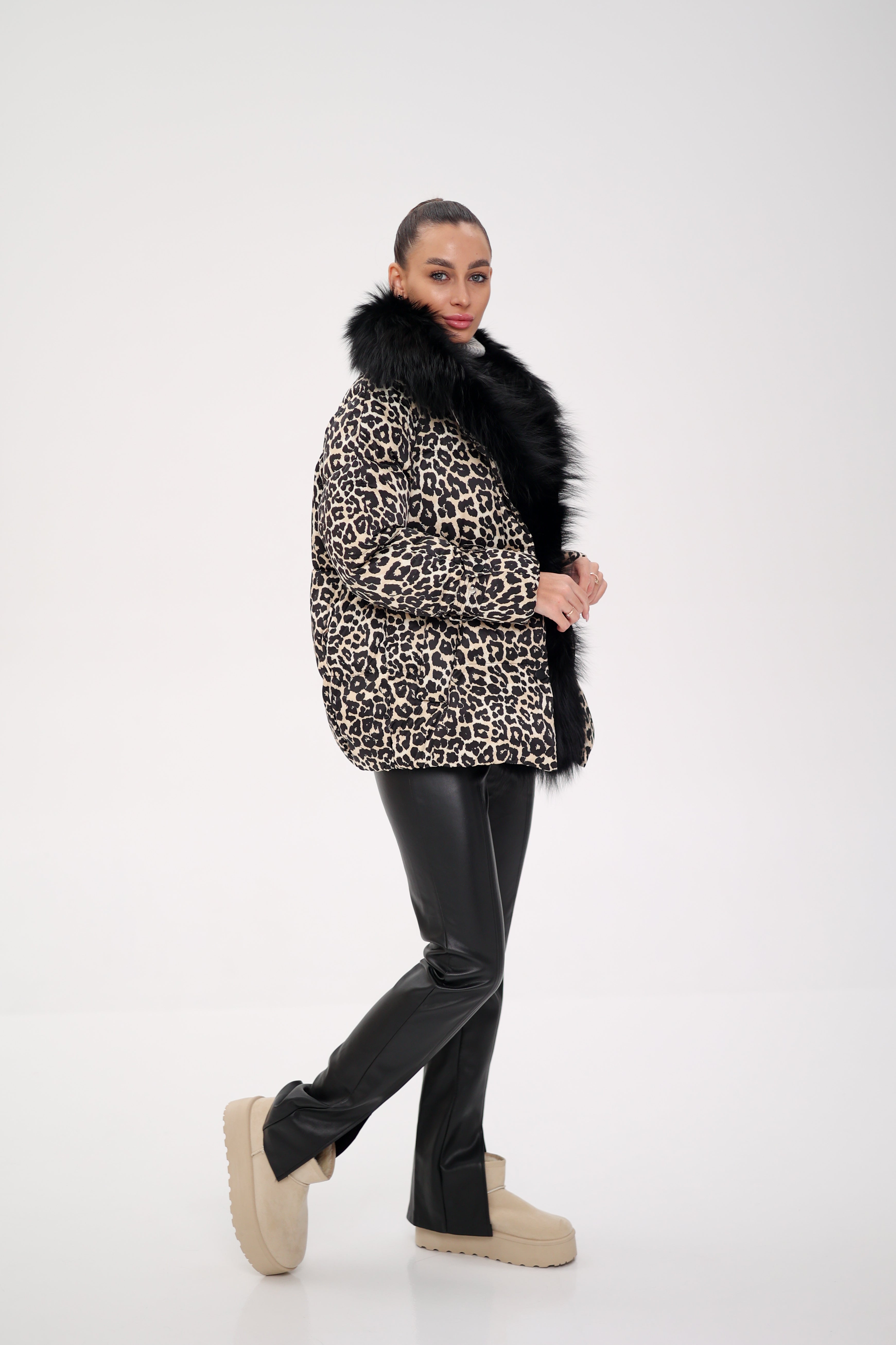 Genuine Polar Fox Leopard Luxe Down Parka - Energize Trek