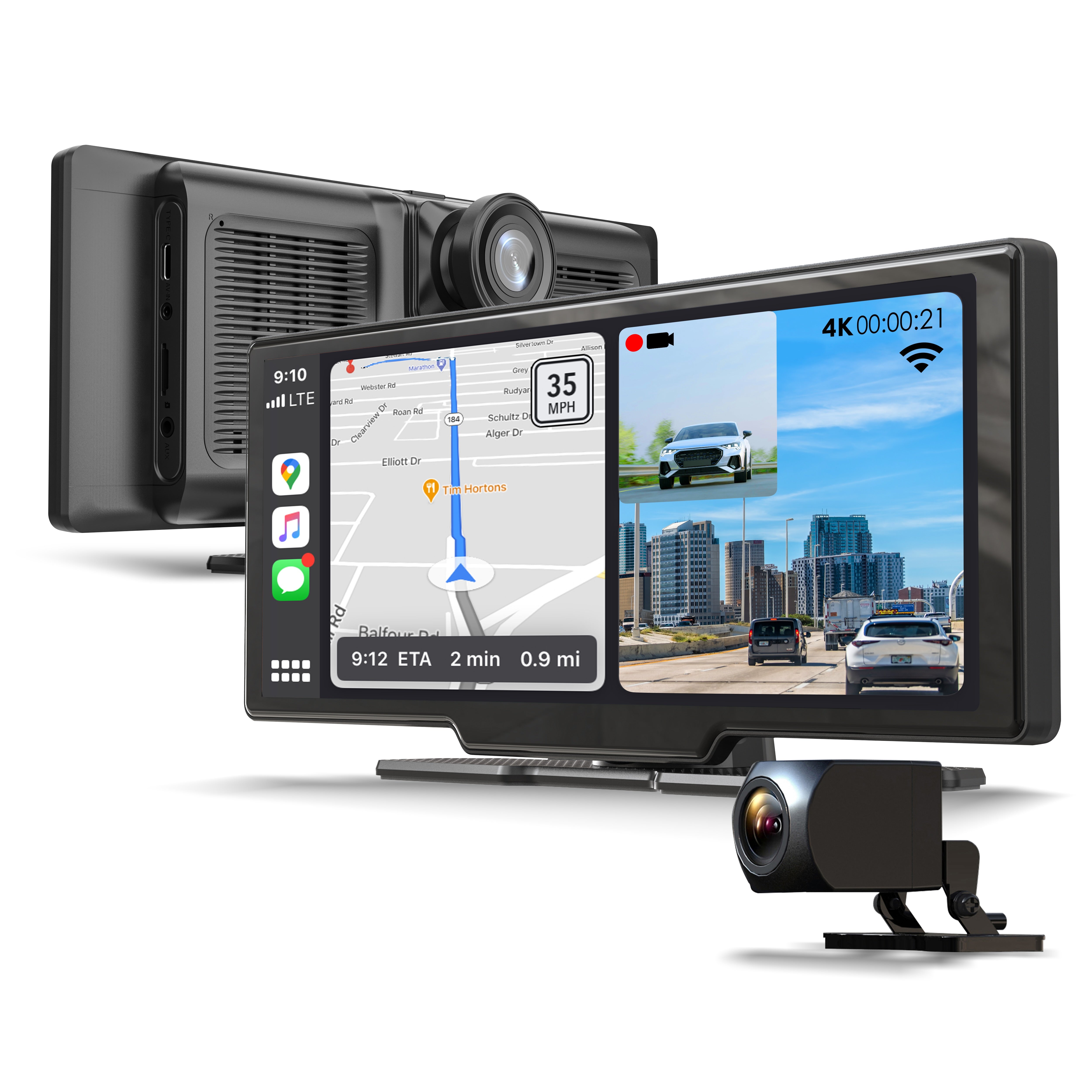 REXING CPDuo Pro – Wireless Apple CarPlay / Android Auto Receiver with 10.26-inch LCD Touchscreen - Energize Trek