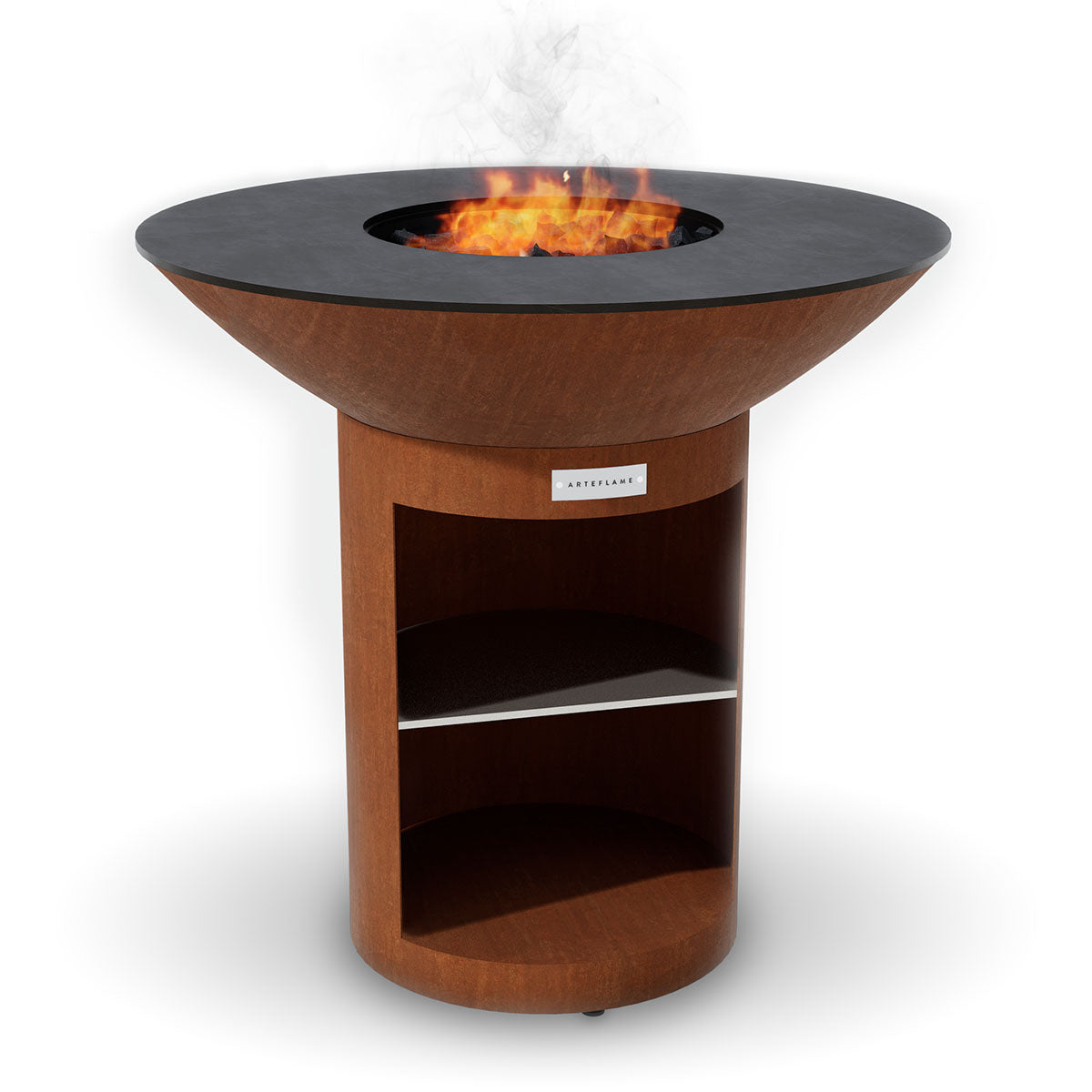 Arteflame Classic 40″ — Storage Base Flat-Top Grill & Fire Bowl (CORTEN Steel) - Energize Trek