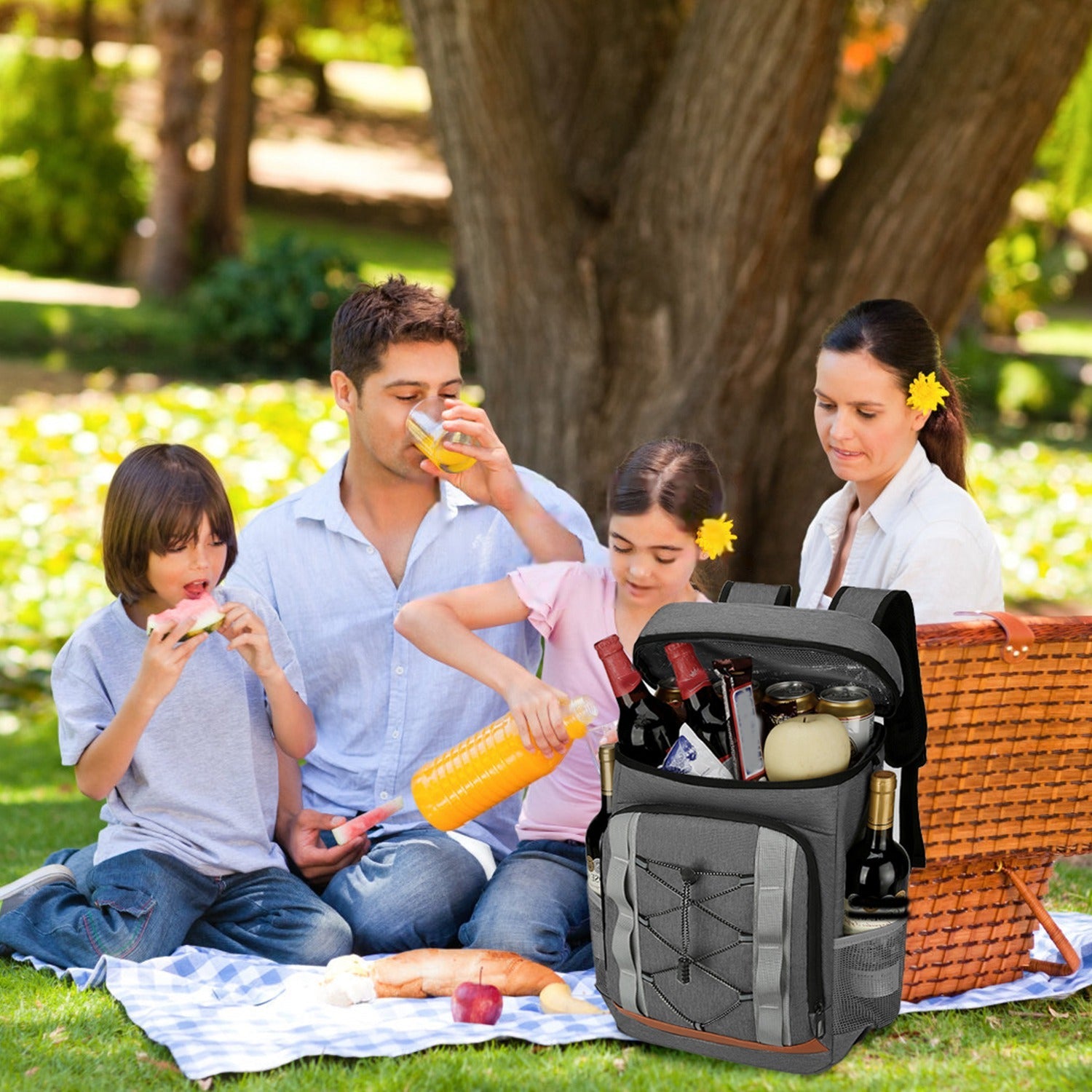 Cooler Backpack 36 Can Leakproof Insulated Cooler Backpack with 25L/6.6Gal for Picnic Camping Beach Hiking Fishing Travel - Energize Trek