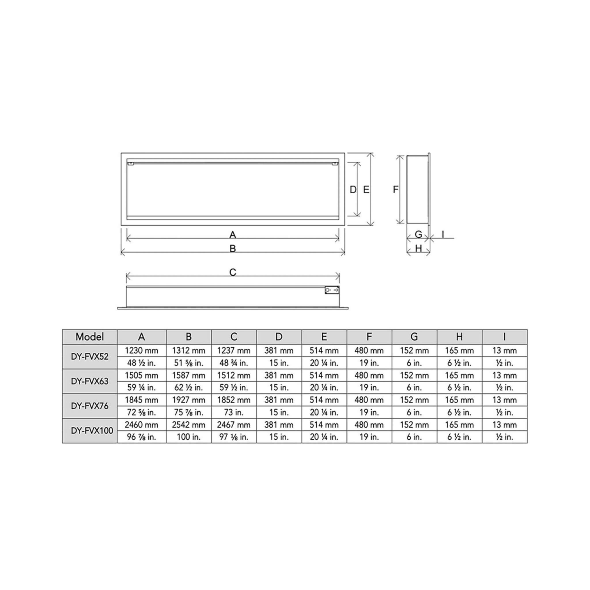 Dynasty Tempo 52" Smart Virtual Linear Electric Fireplace With Dynasty App [DY-FVX52] (SAK76421) - Energize Trek