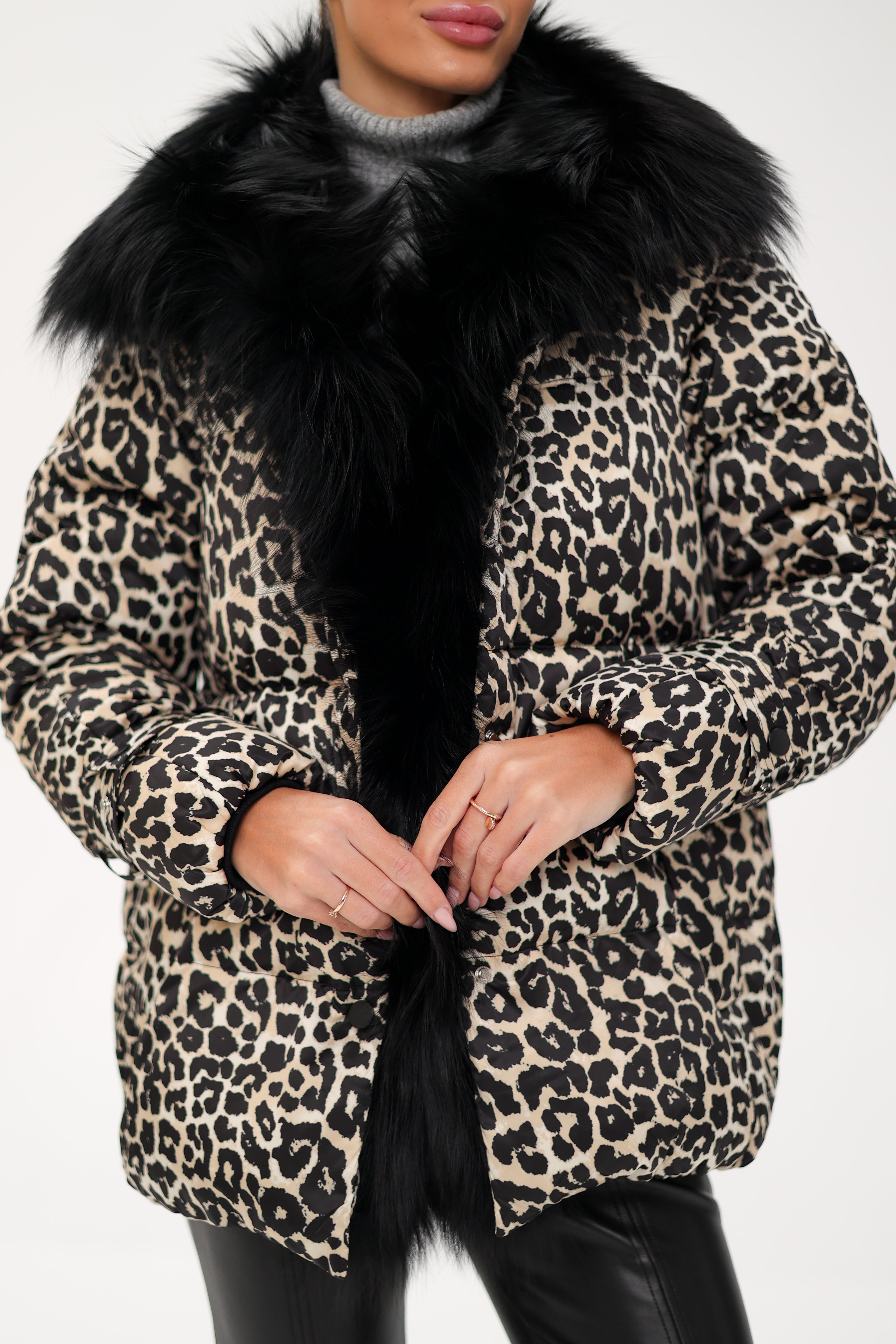 Genuine Polar Fox Leopard Luxe Down Parka - Energize Trek