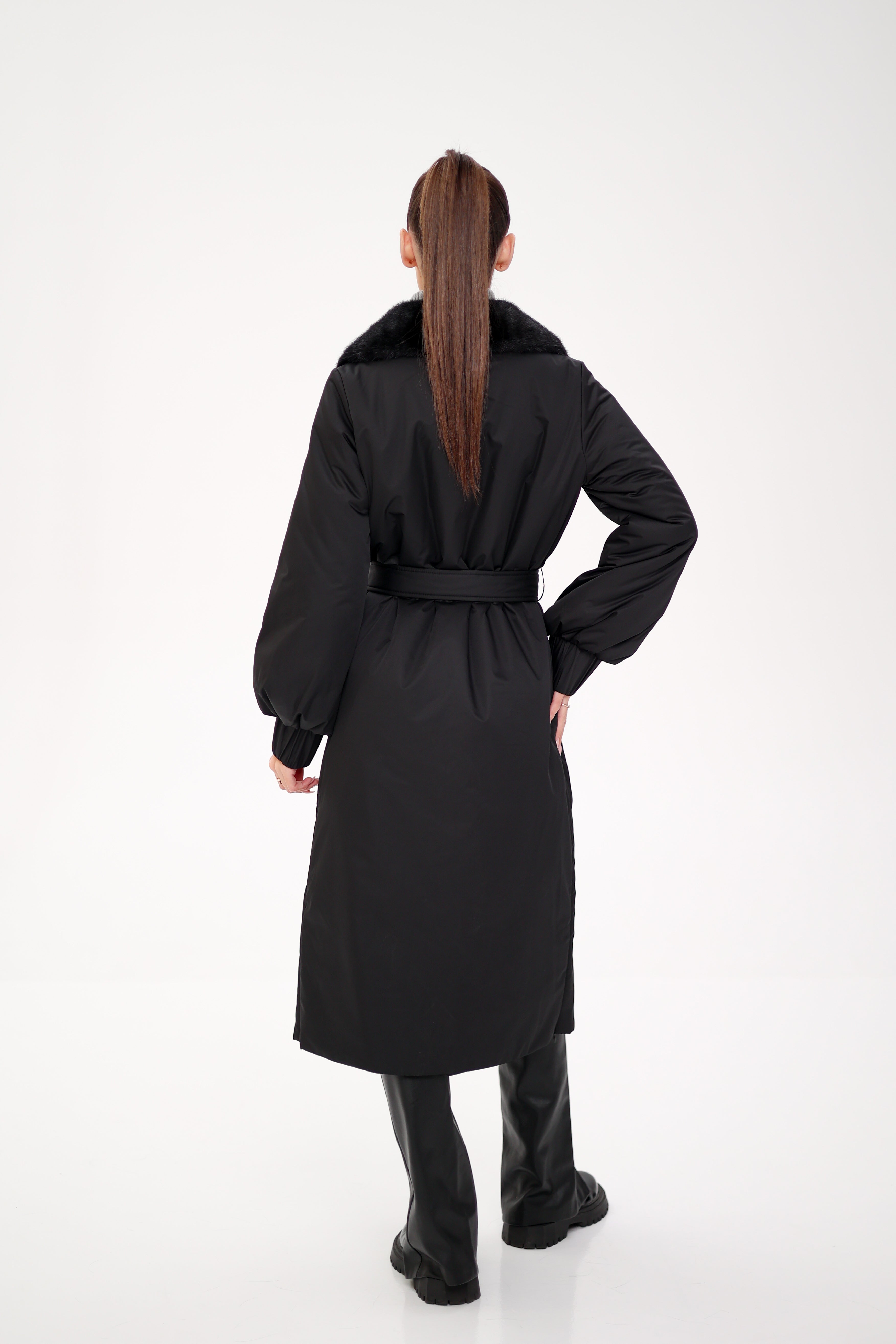 Genuine Mink Fur Real Python Leather Trim Coat - Energize Trek
