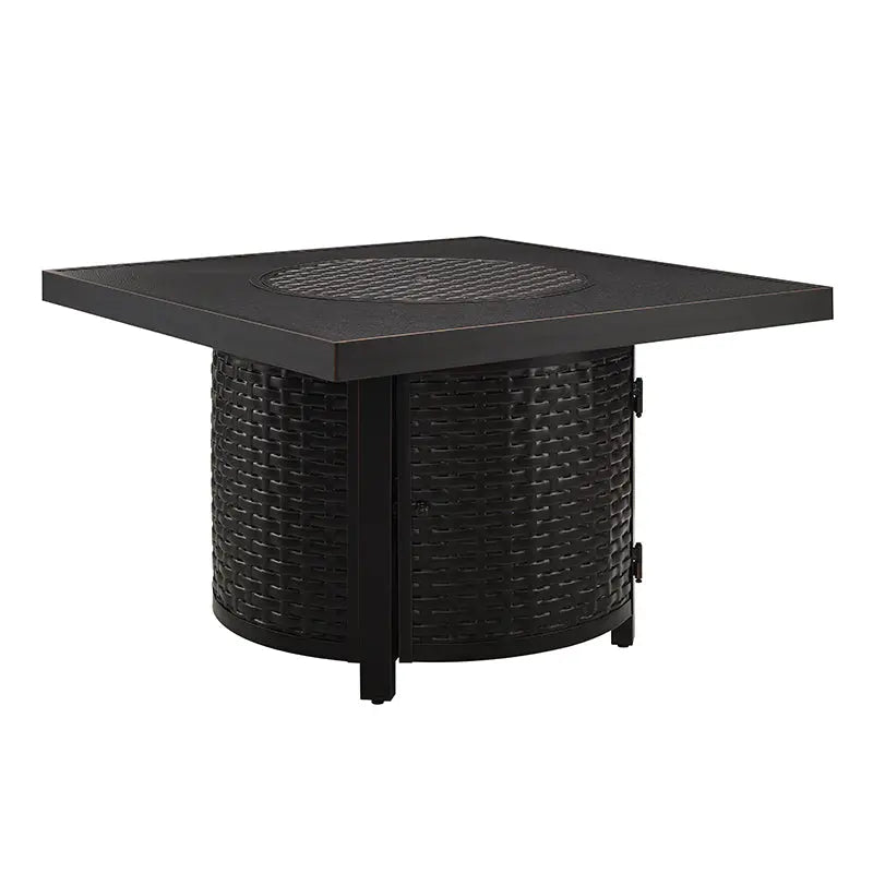 Dalton 40" Square Woven Aluminum Convertible Gas Fire Pit Table - Energize Trek