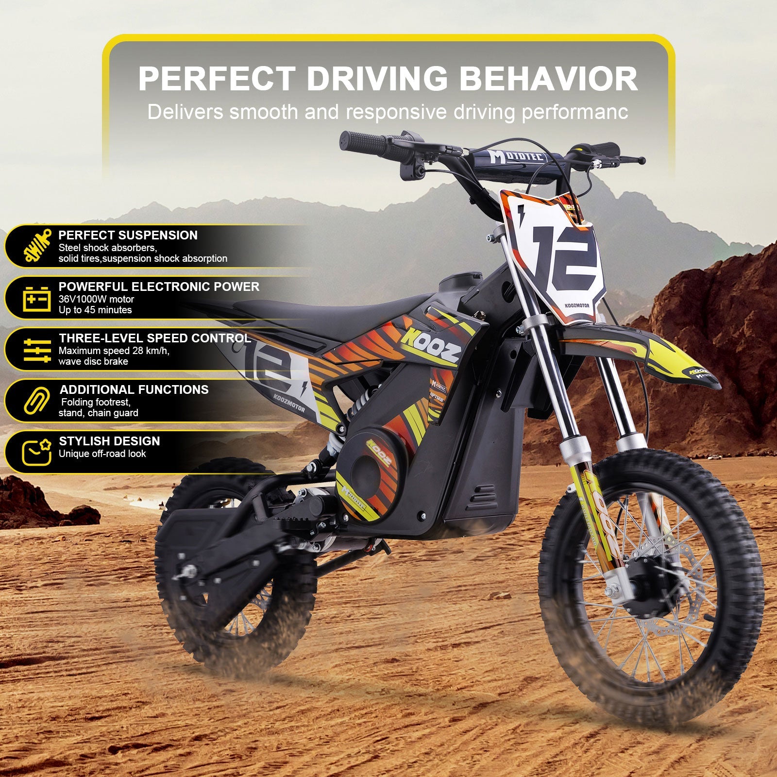36V Lithium Mini Dirt Bike 1000W - Energize Trek