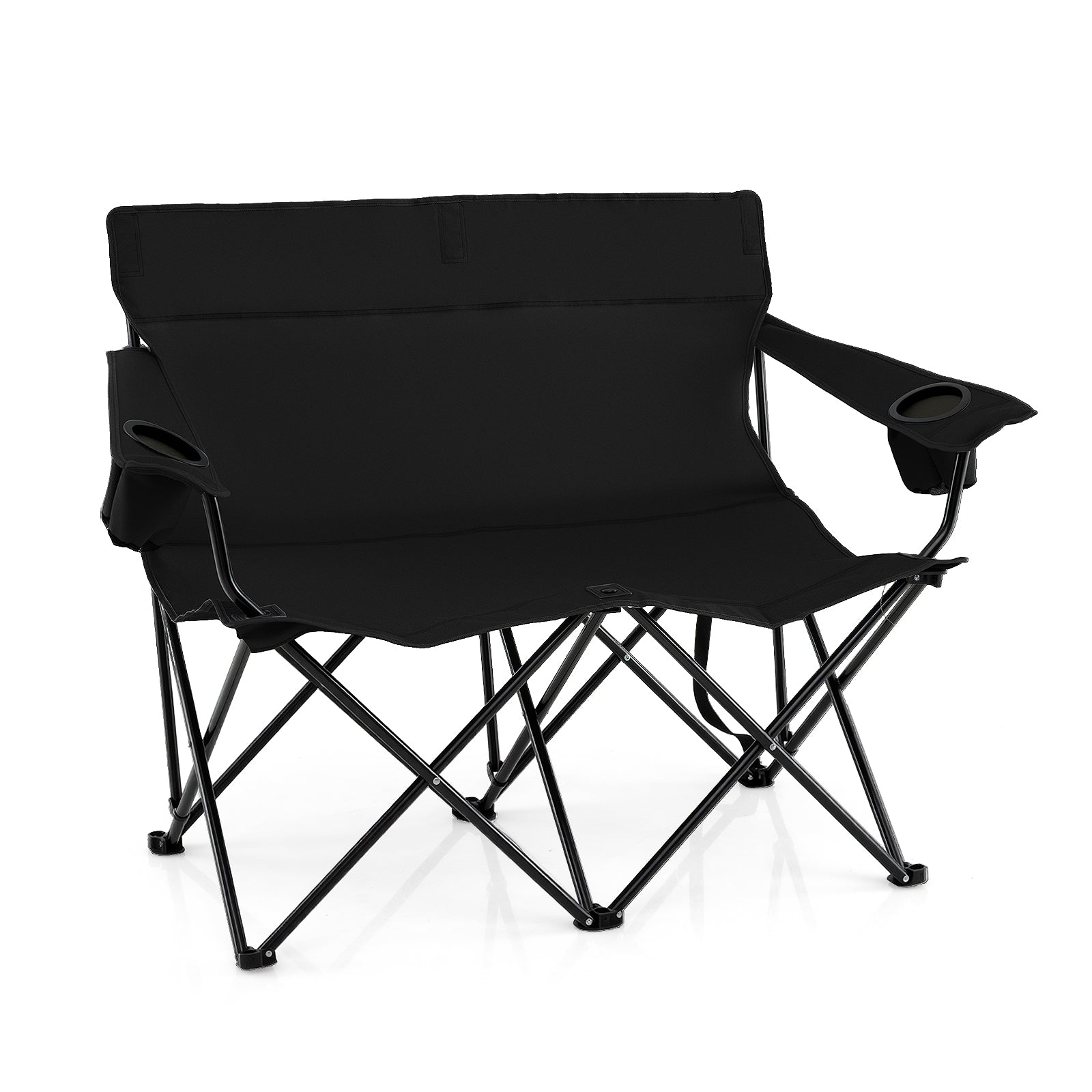 Double Camping Chair 2-Person Outdoor Folding Loveseat with Cup Holders - Energize Trek