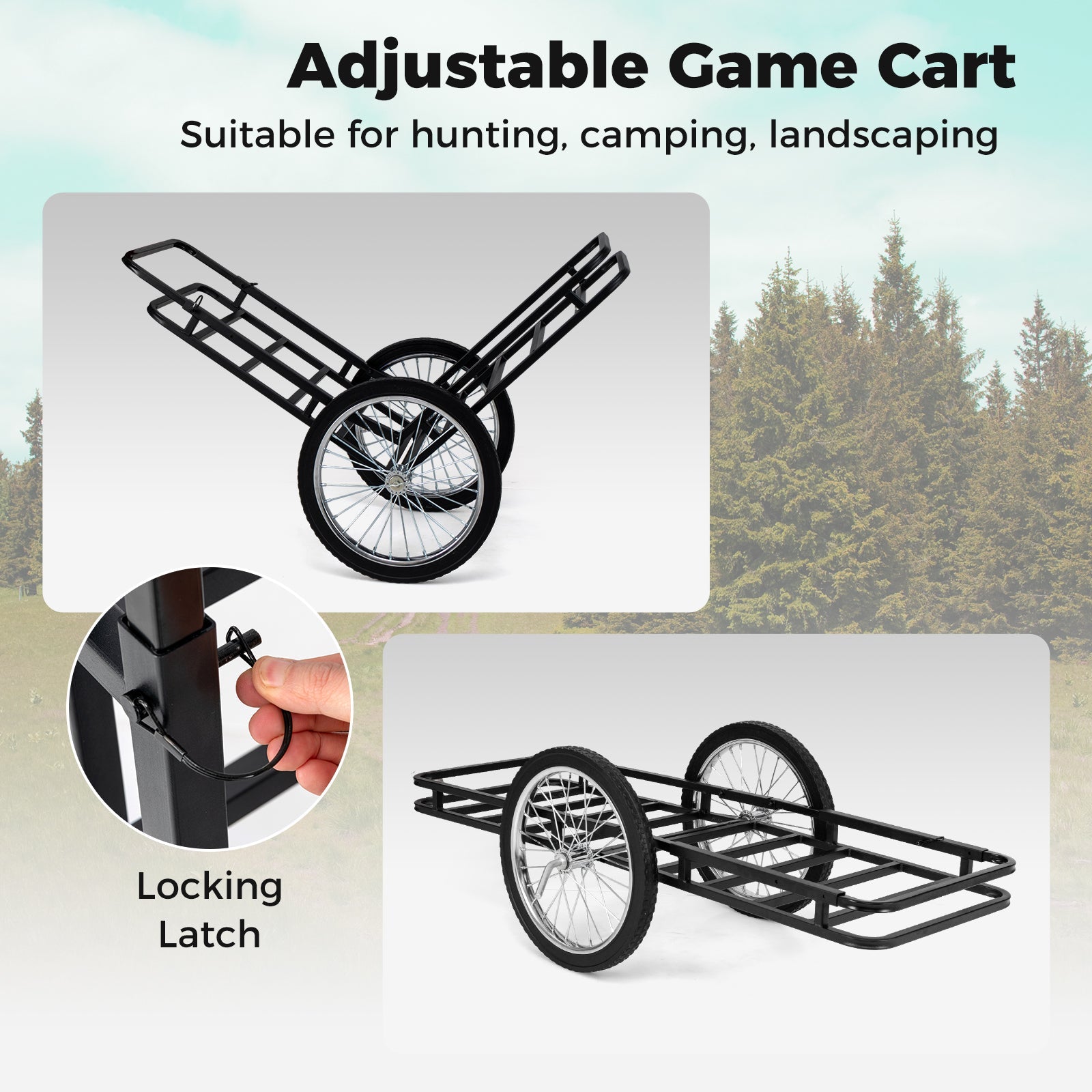 Double-Layer Deer Cart with 20 Inch Rubber Wheels - Energize Trek