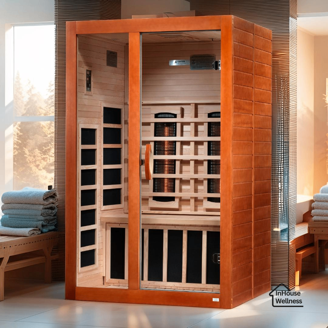Dynamic Santiago 2 Person Indoor Full Spectrum Infrared Sauna – Hemlock, Bluetooth, Chromotherapy - Energize Trek