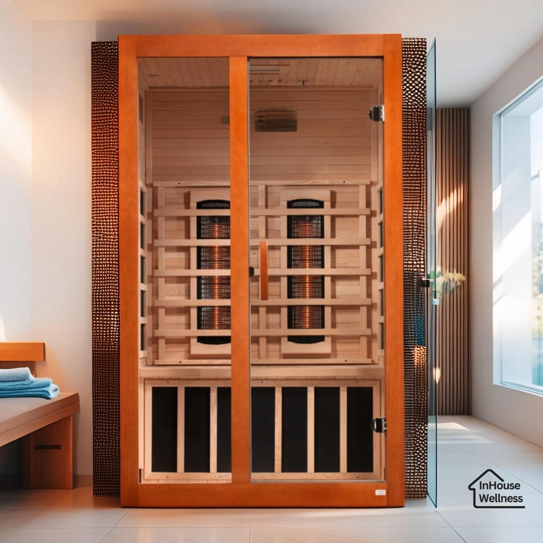 Dynamic Santiago 2 Person Indoor Full Spectrum Infrared Sauna – Hemlock, Bluetooth, Chromotherapy - Energize Trek
