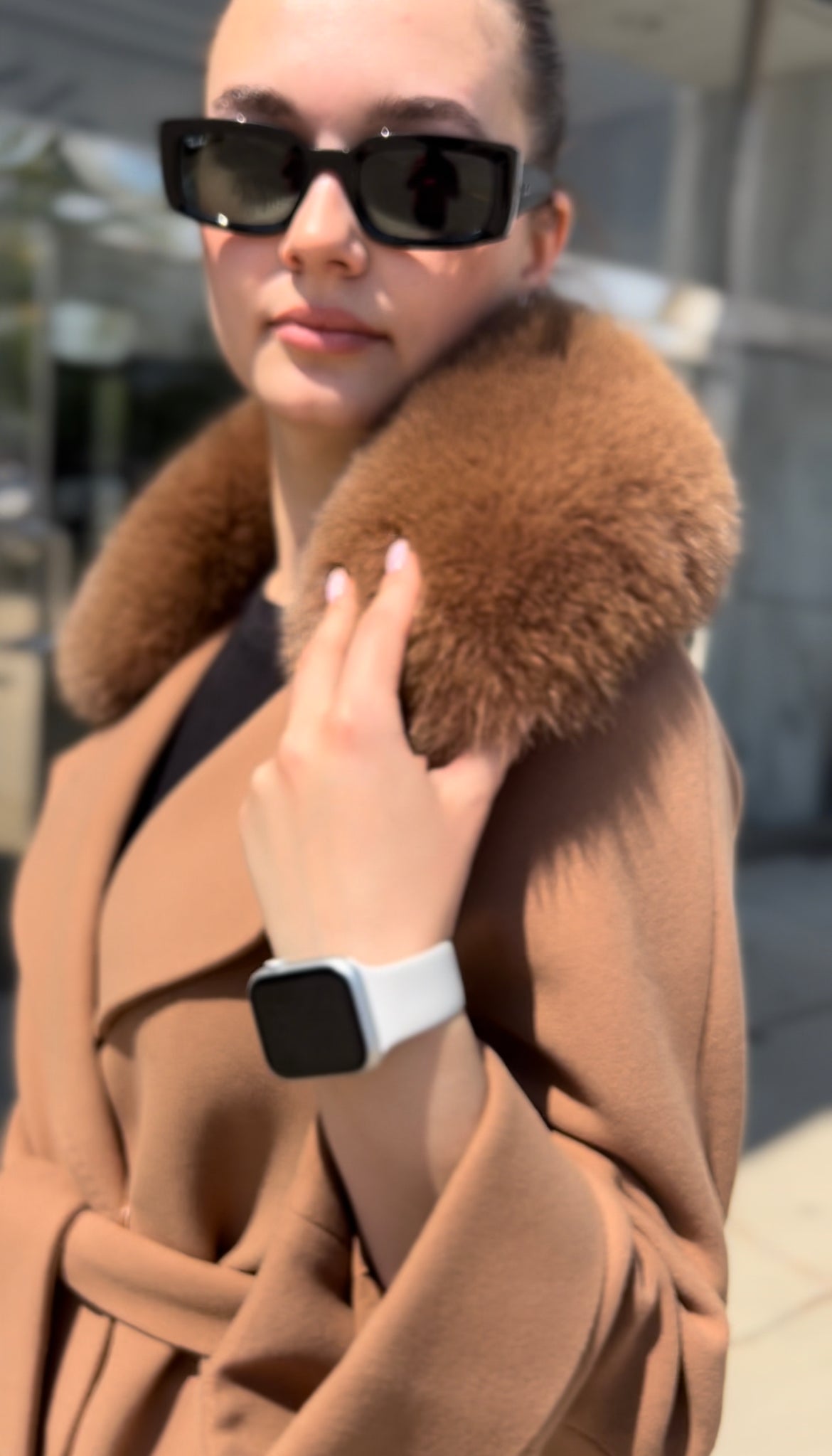 Genuine Polar Fox Tailored Cashmere Wool Coat - Energize Trek