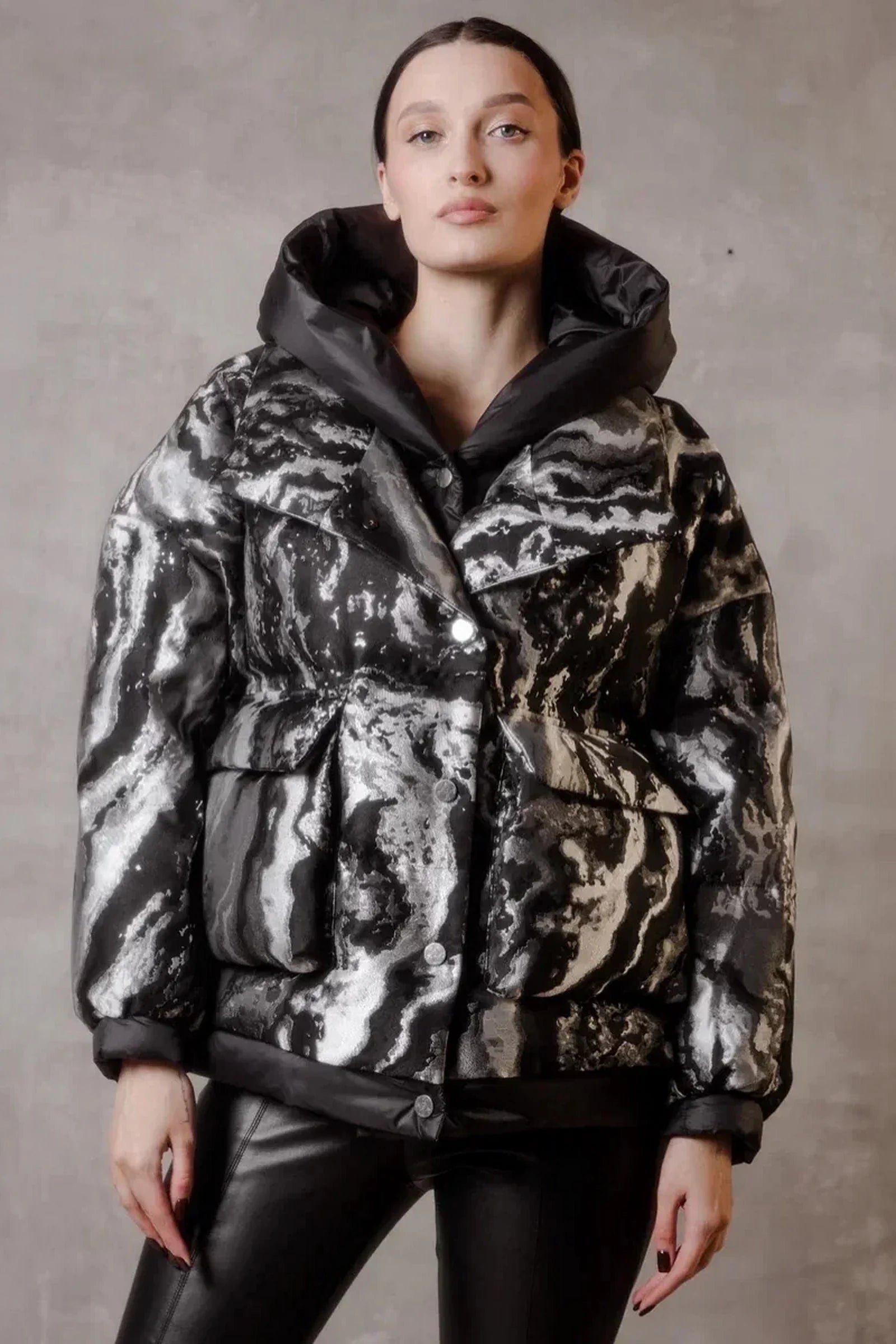 Marble Jacquard Down Fill Coat - Energize Trek