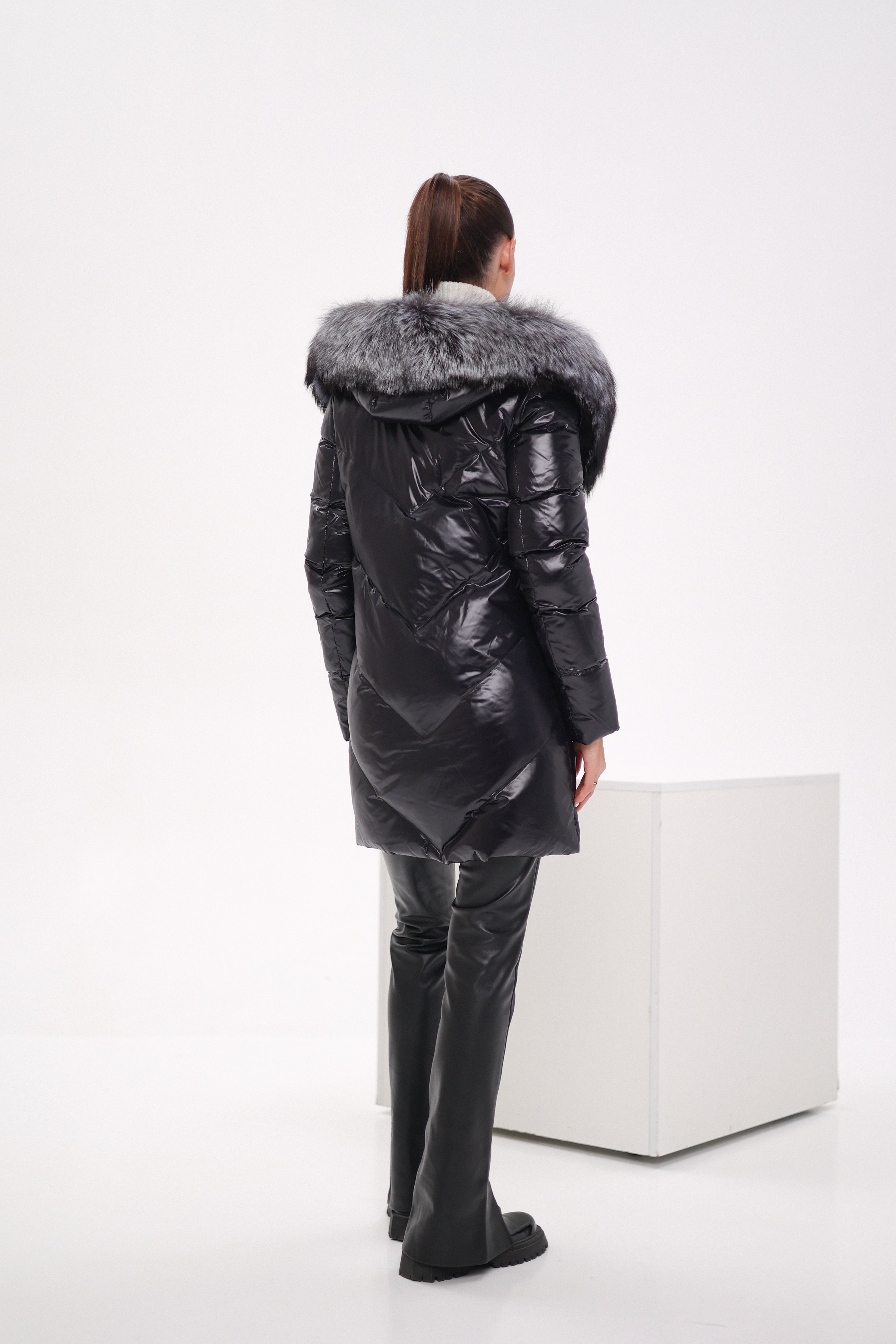 Genuine Silver Fox Fur Down Fill Coat - Energize Trek