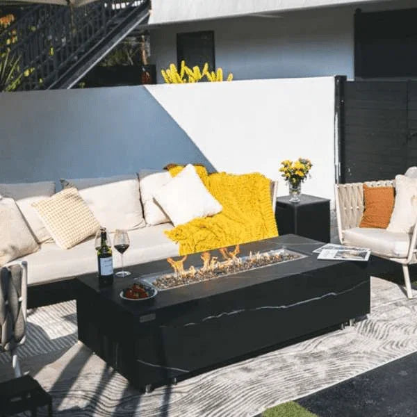 Elementi Plus Varna Marble Porcelain Fire Table OFP121BB - Energize Trek