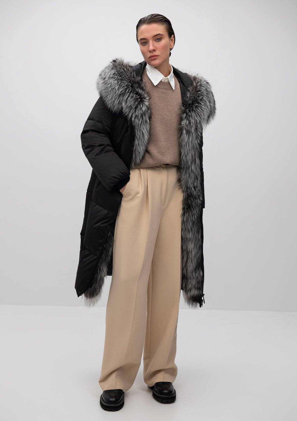 Charlotte Genuine Silver Fox Down Parka - Energize Trek