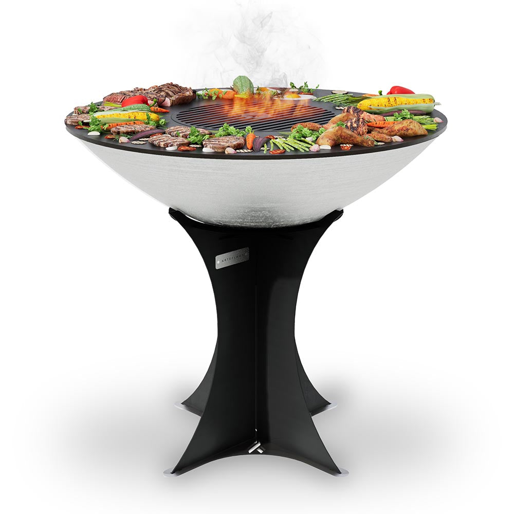 Arteflame 40″ Platinum Series — Stainless Fire Bowl Flat-Top Grill with Euro Base (Stainless or Powder-Coated: Black/Red/Yellow) - Energize Trek