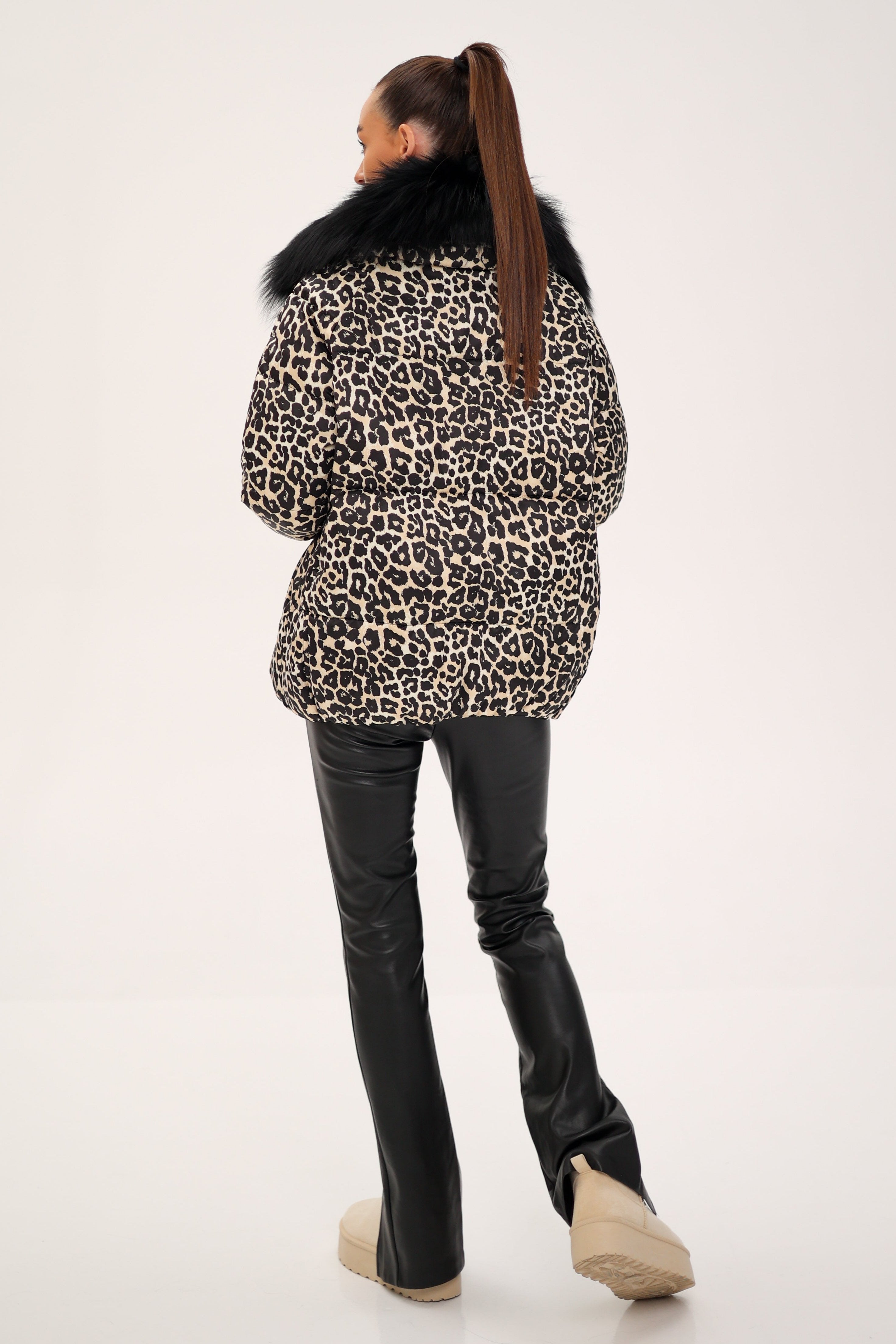 Genuine Polar Fox Leopard Luxe Down Parka - Energize Trek