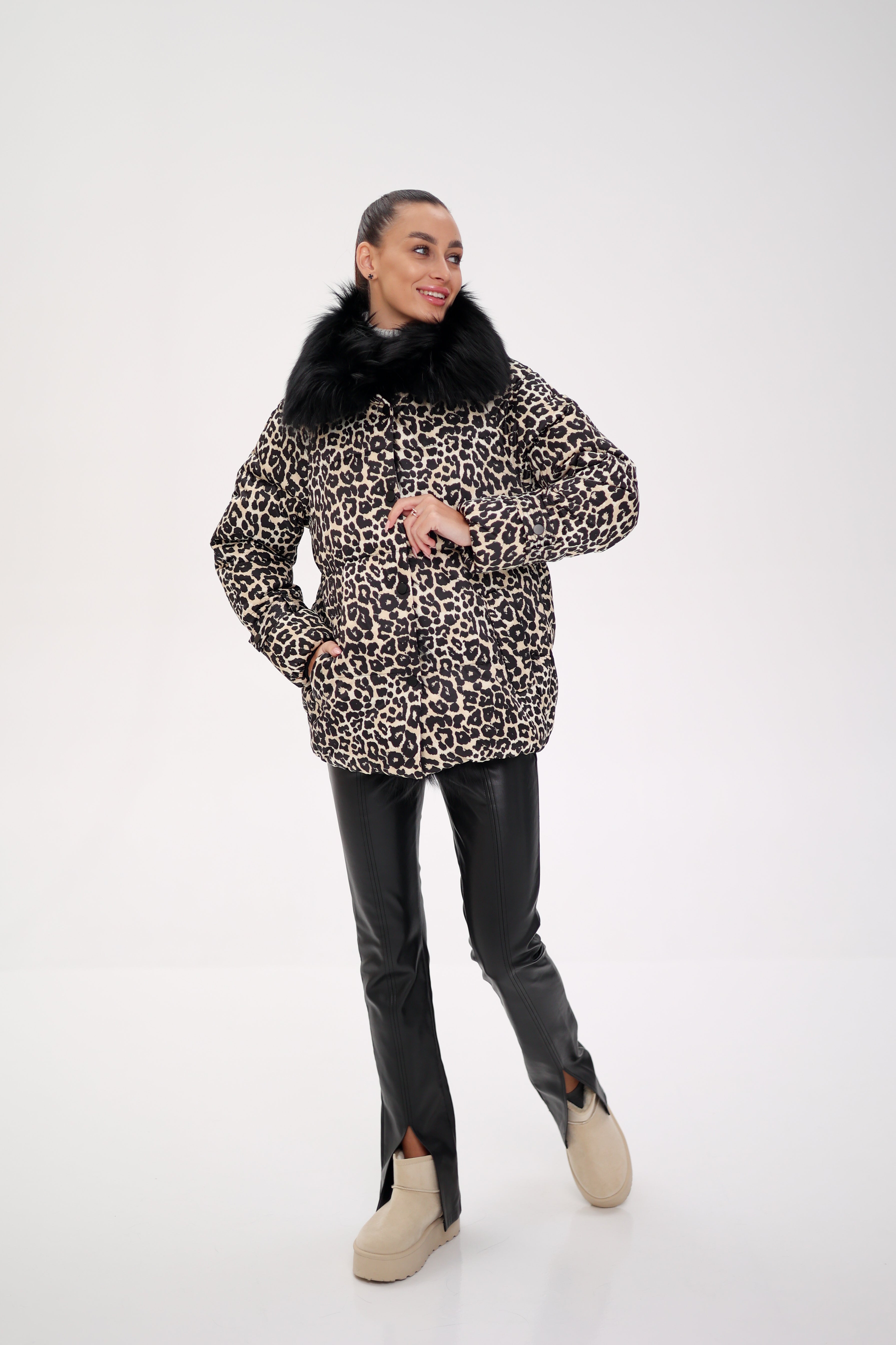 Genuine Polar Fox Leopard Luxe Down Parka - Energize Trek