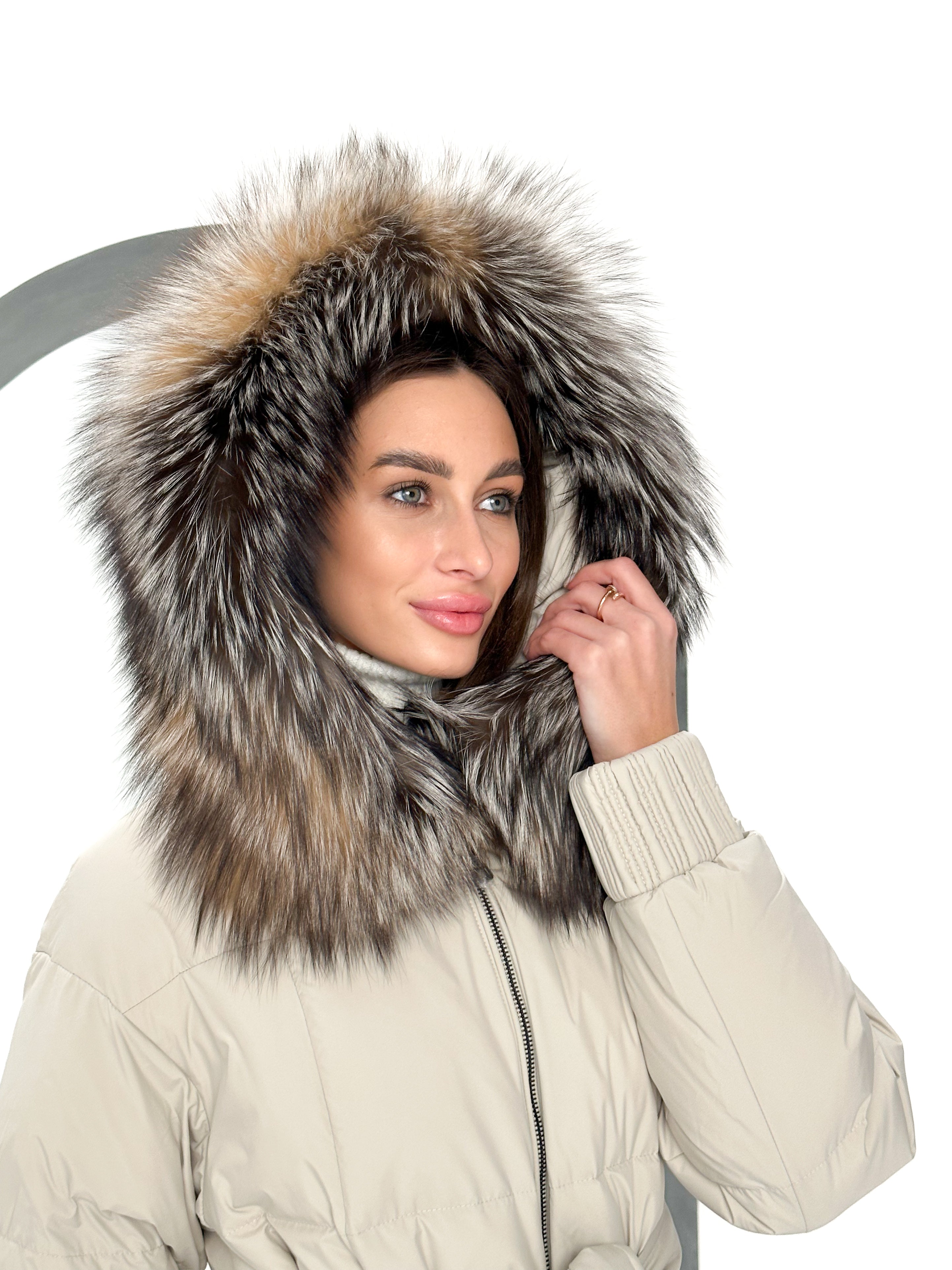 Alice Genuine Silver Fox Down Fill Coat - Energize Trek