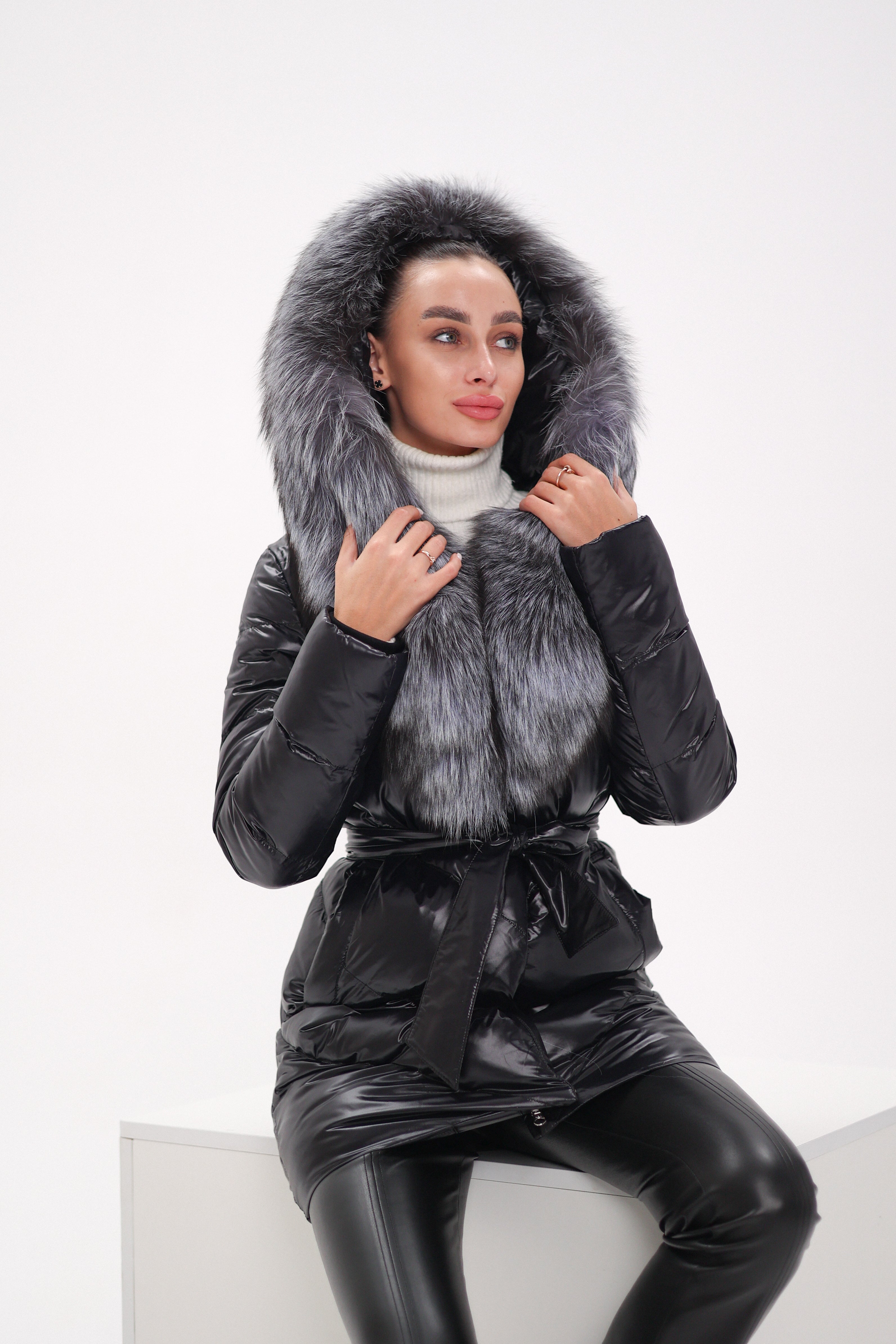 Genuine Silver Fox Fur Down Fill Coat - Energize Trek