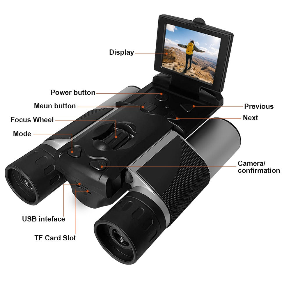 HD video camera starlight night vision bird watching telescope outdoor with screen binoculars digital telescope - Energize Trek