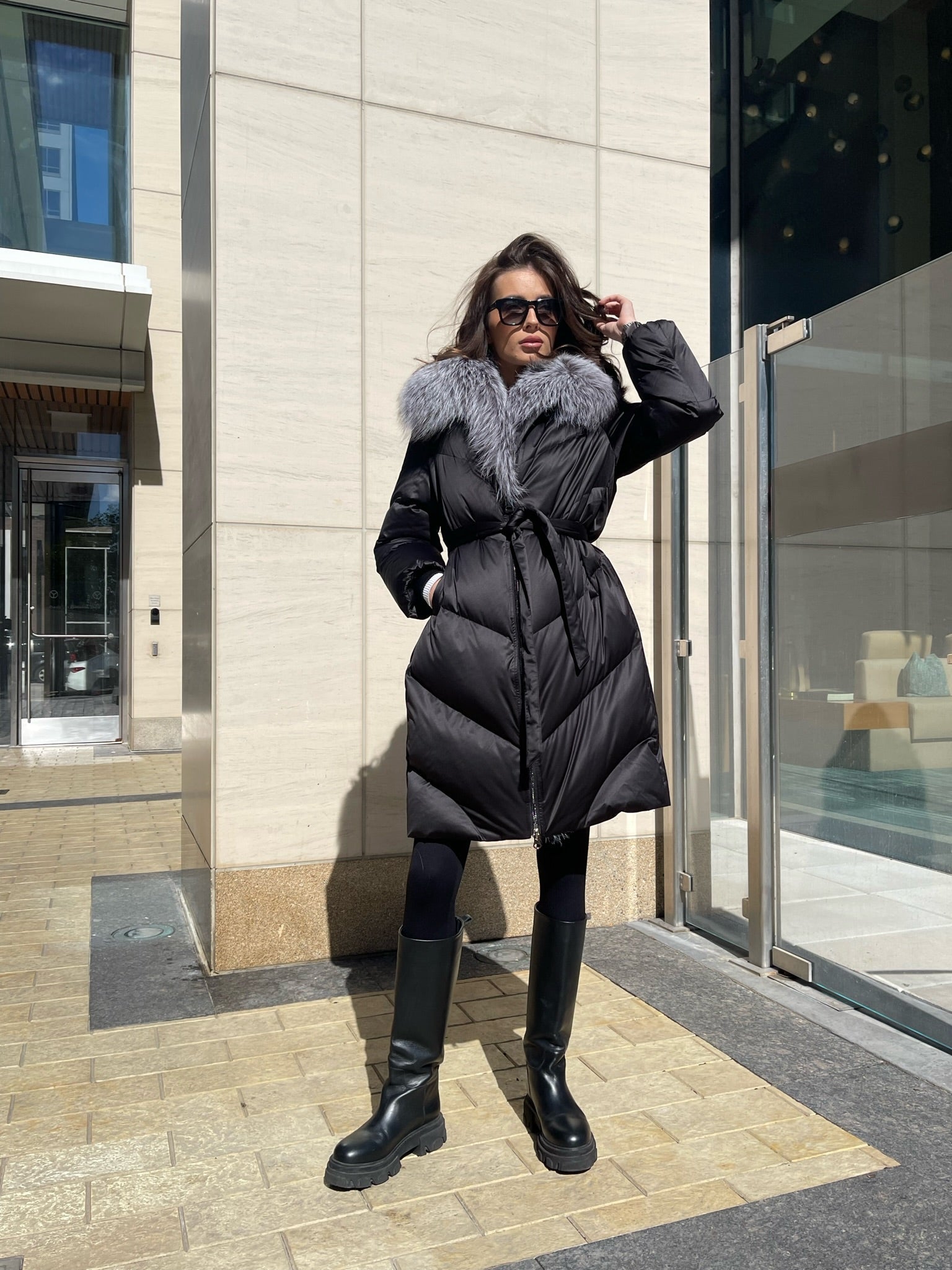 Amandine Genuine Silver Fox Down Parka - Energize Trek