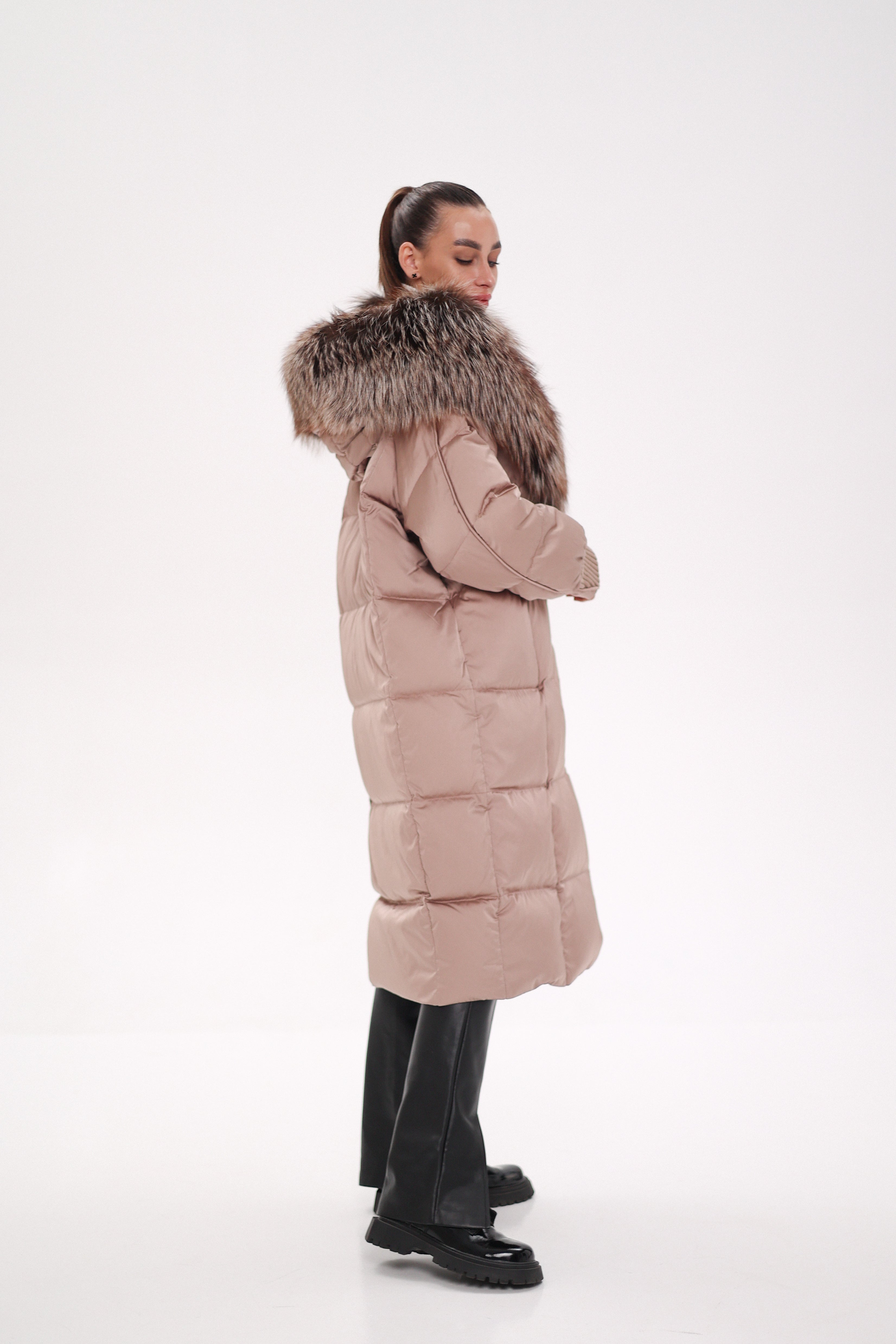 Rei Silver Fox Fully Lined Hood Down Coat in Blush - Energize Trek