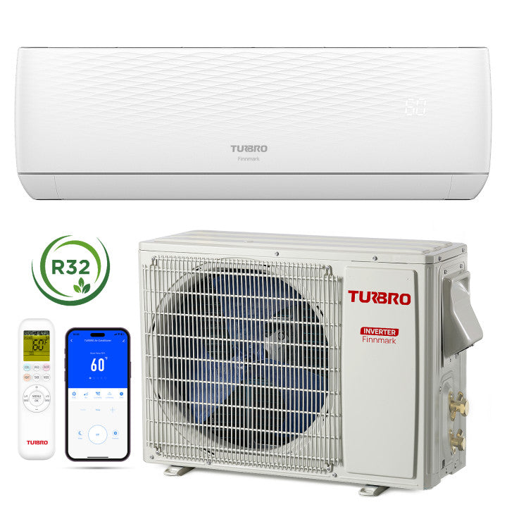 Finnmark 24000 BTU WiFi Ductless Mini Split AC with Heat Pump, 230V (R32 Refrigerant) - Energize Trek