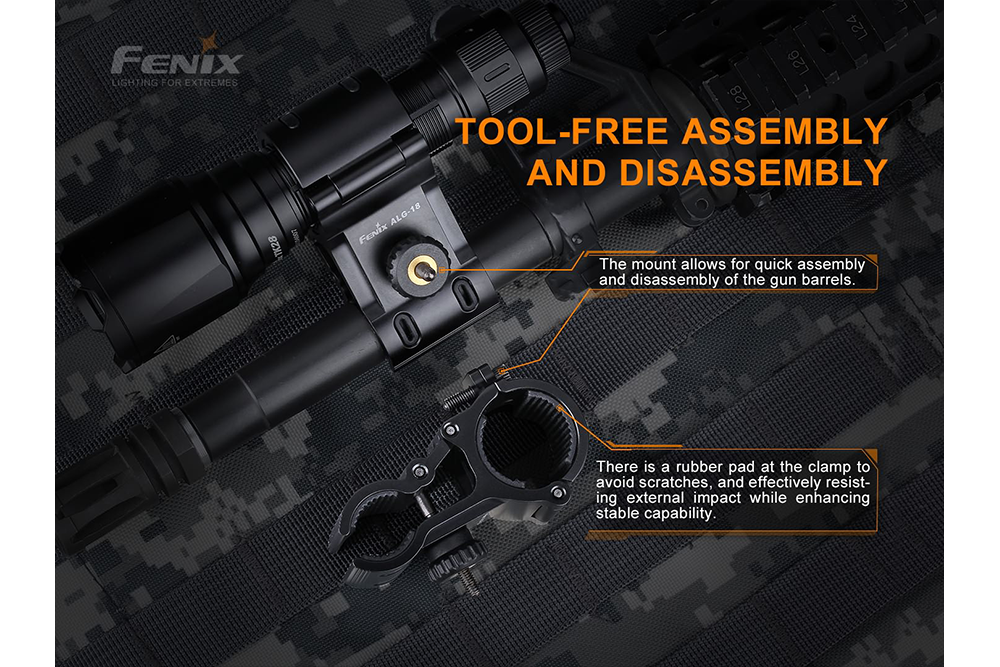 Fenix ALG-18 Flashlight Barrel Mount - Energize Trek