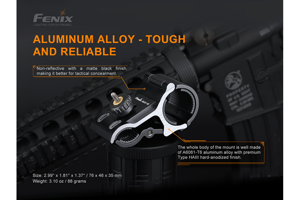 Fenix ALG-18 Flashlight Barrel Mount - Energize Trek