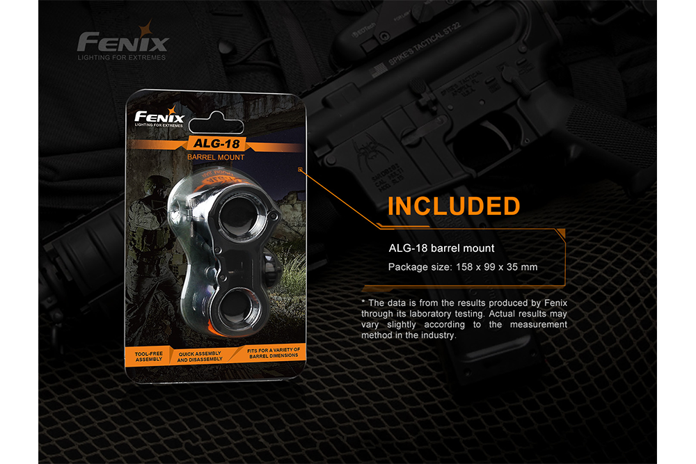 Fenix ALG-18 Flashlight Barrel Mount - Energize Trek