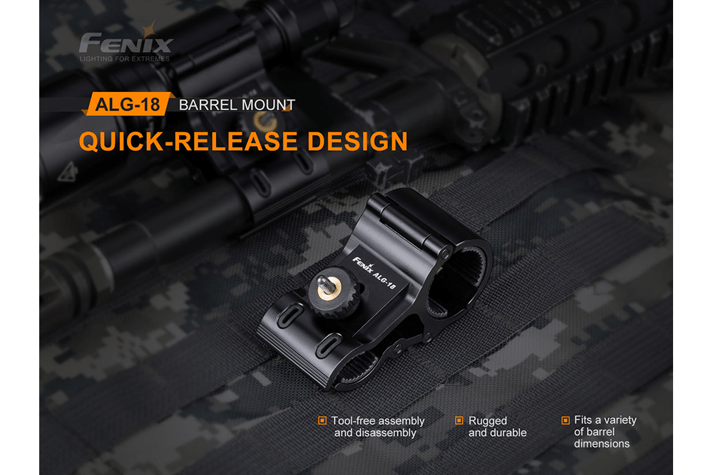 Fenix ALG-18 Flashlight Barrel Mount - Energize Trek