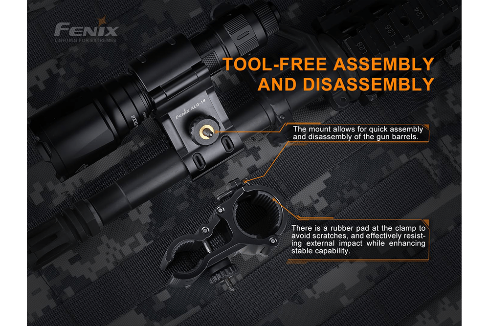 Fenix ALG-18 Flashlight Barrel Mount - Energize Trek