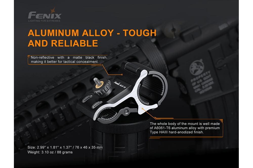 Fenix ALG-18 Flashlight Barrel Mount - Energize Trek