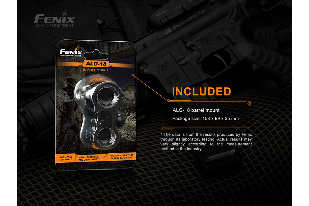 Fenix ALG-18 Flashlight Barrel Mount - Energize Trek