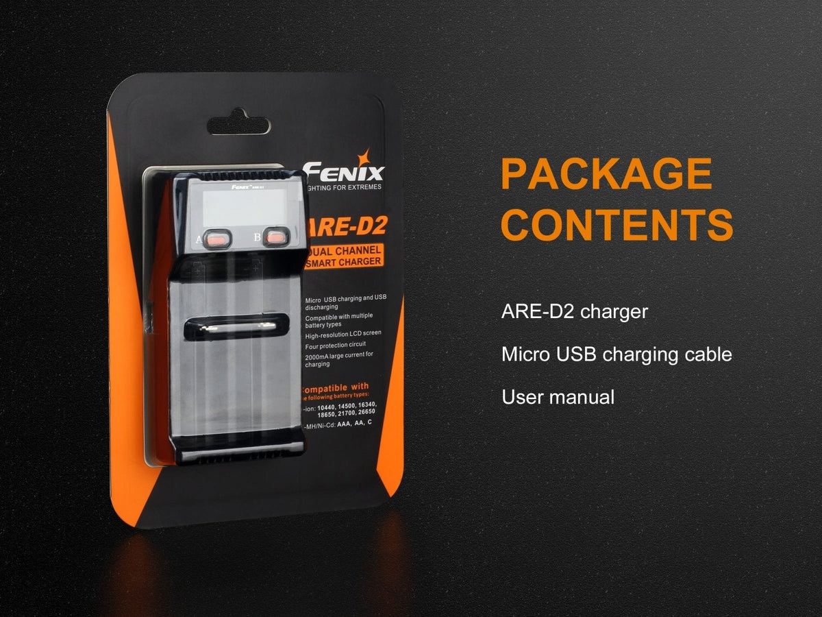 Fenix ARE-D2 Dual Channel Smart Battery Charger - Energize Trek