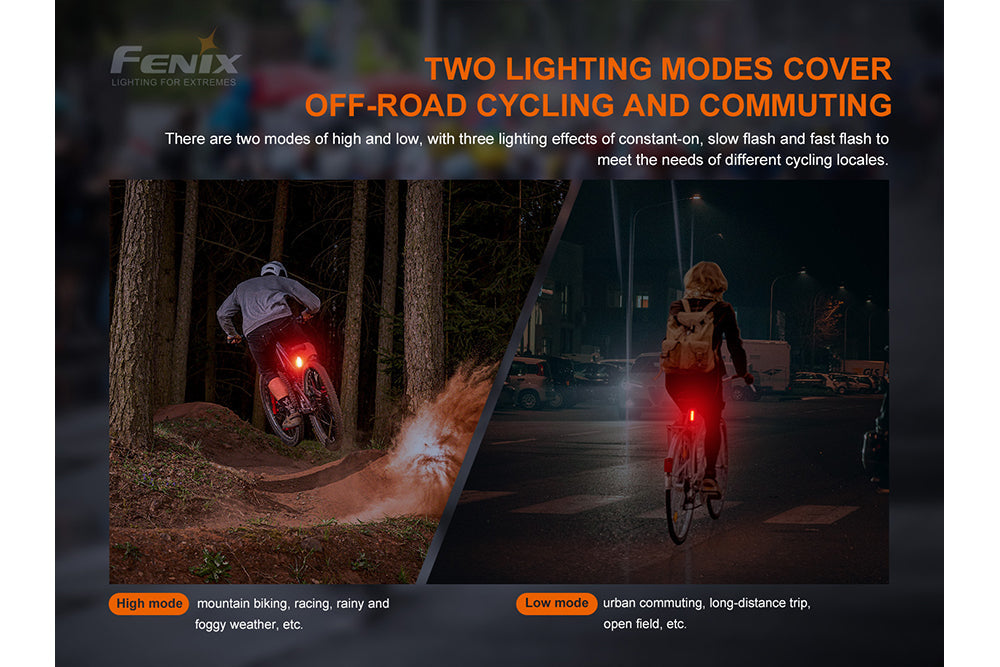 Fenix BC05R V2.0 Rechargeable Bicycle Tail Light - Energize Trek